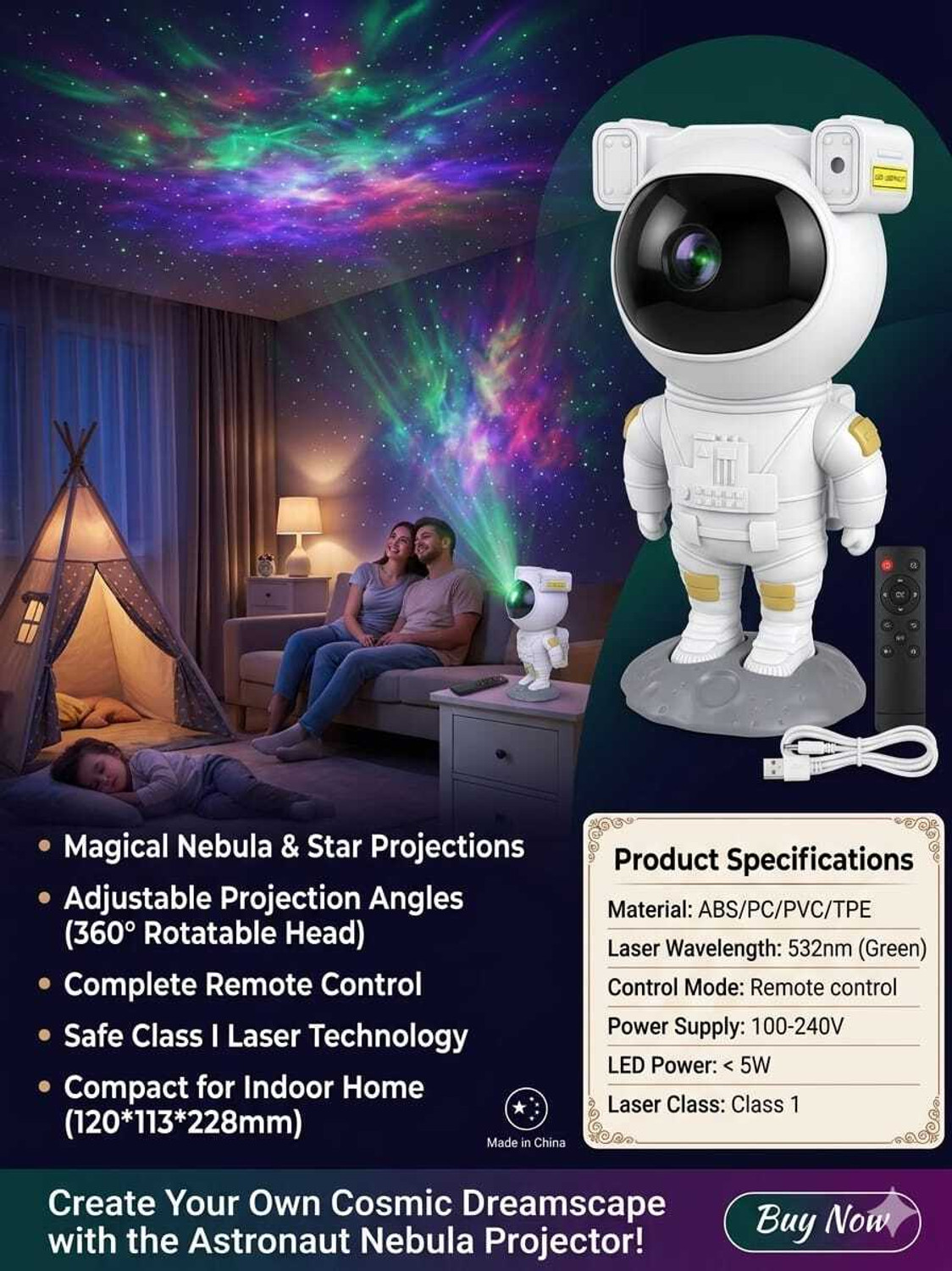 Image of Robot Astronet Star Lamp Robot astronet night lamp Night Lamp (11 cm, White)
