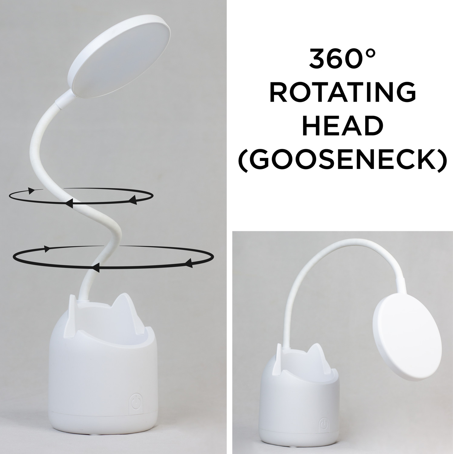 Image of WEIRD WOLF 3 Colour Mode Rechargeable, Flexible Gooseneck LED Study /Desk Table Lamp