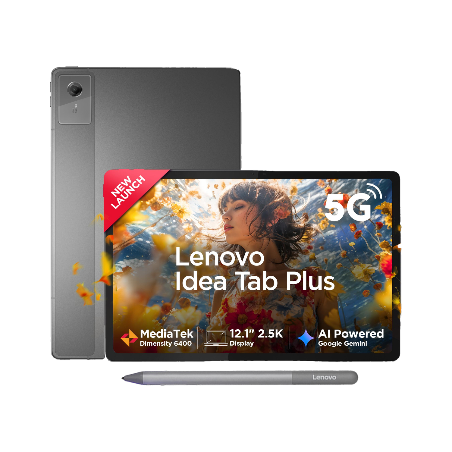Lenovo Idea Tab Plus with Pen 8 GB RAM 256 GB ROM 12.1 inch with Wi-Fi+5G Tablet (Luna Grey)