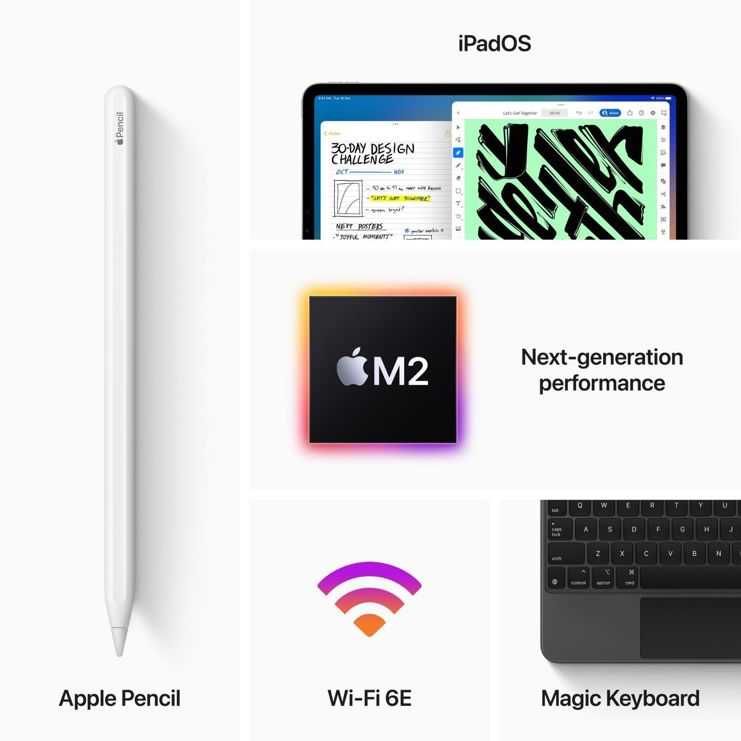 Image of Apple 2022 iPad Pro (6th Gen) 256 GB ROM 12.9 inch with Wi-Fi+5G Apple M2 chip (Space Grey)