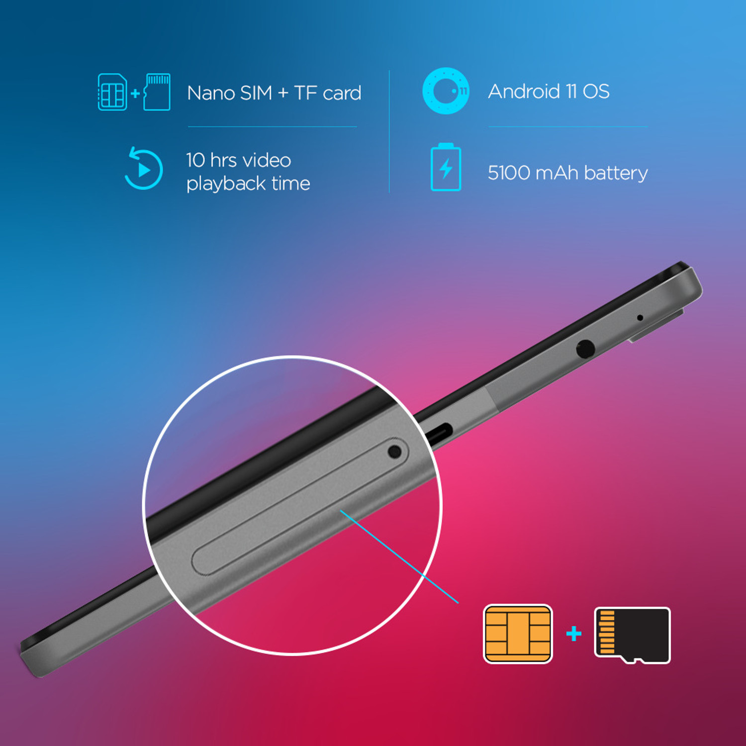 Image of Lenovo Tab M10 FHD 3rd Gen 4 GB RAM 64 GB ROM 10.1 inch with 4G Unisoc T610 Octa Core Processor Tablet (Storm Grey)