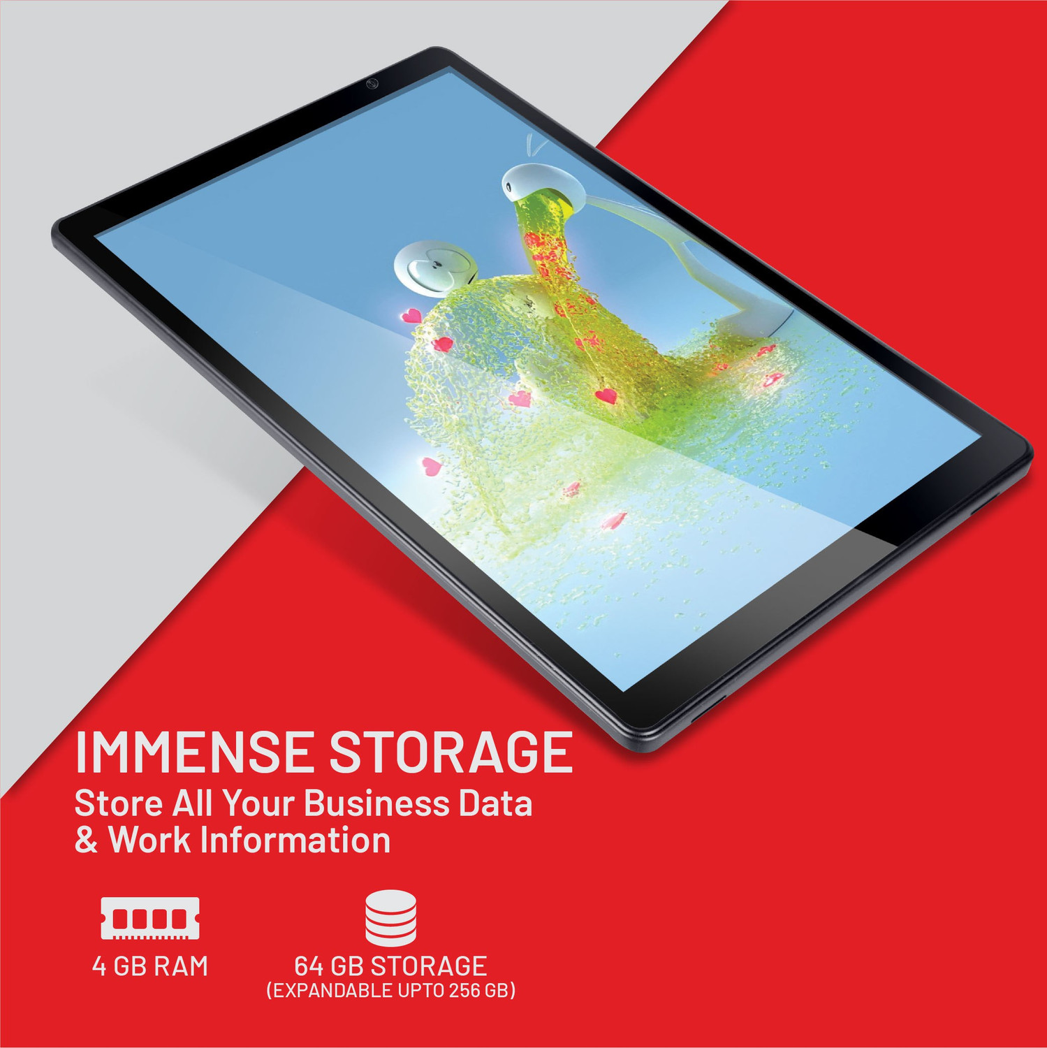 Image of iball iTAB Moviez Pro 4 GB RAM 64 GB ROM 10.1 inch with 4G SC9863A Octa Core Cortex A55 (1.6 GHz + 1.2 GHz) Tablet (Coal Black)