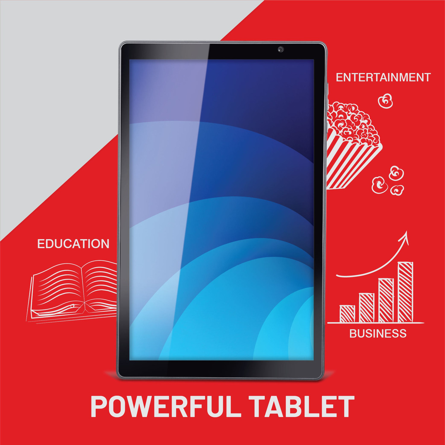 Image of iball iTAB Moviez Pro 4 GB RAM 64 GB ROM 10.1 inch with 4G SC9863A Octa Core Cortex A55 (1.6 GHz + 1.2 GHz) Tablet (Coal Black)