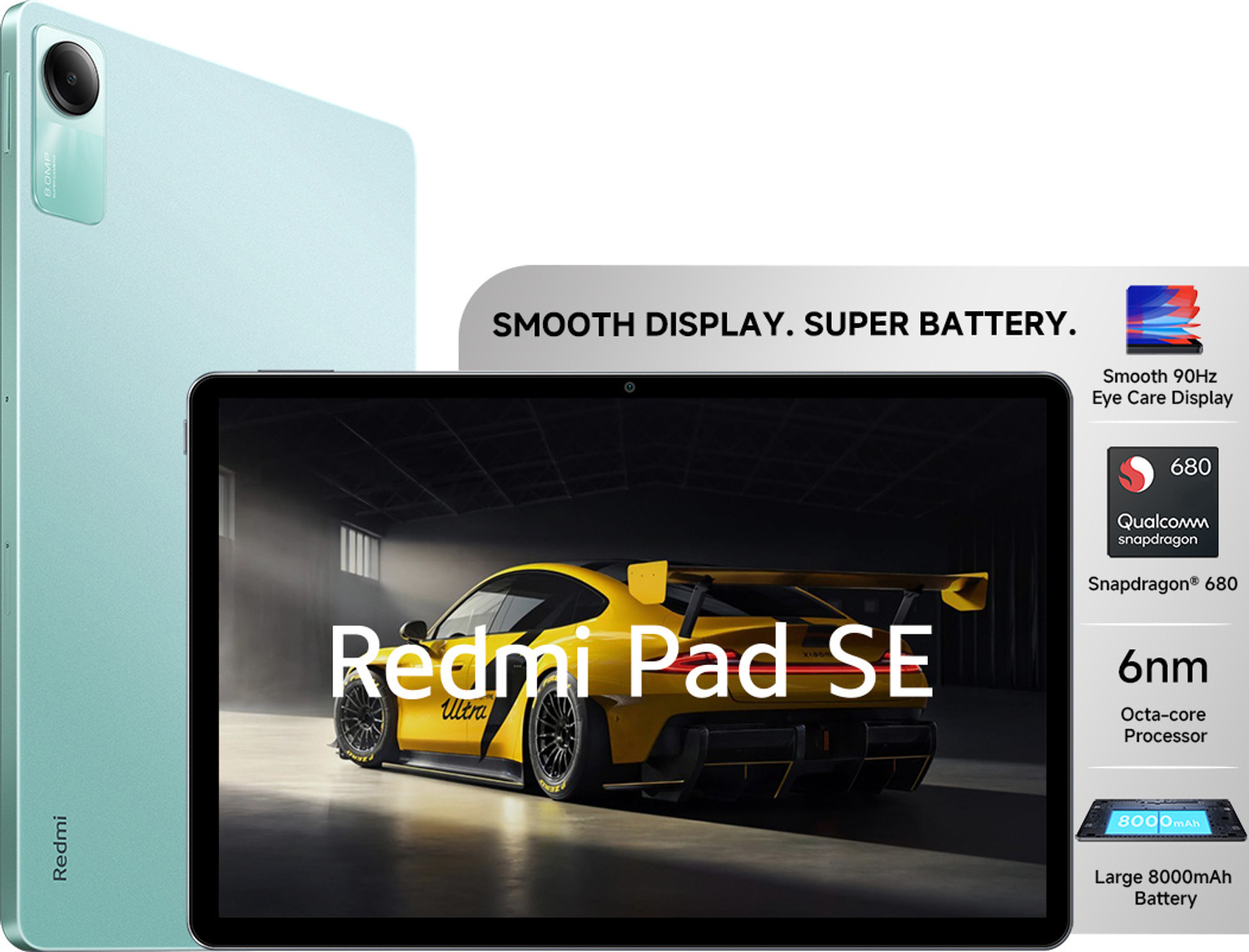 REDMI Pad SE 6 GB RAM 128 GB ROM 11.0 inch with Wi-Fi Only Tablet (Mint Green)