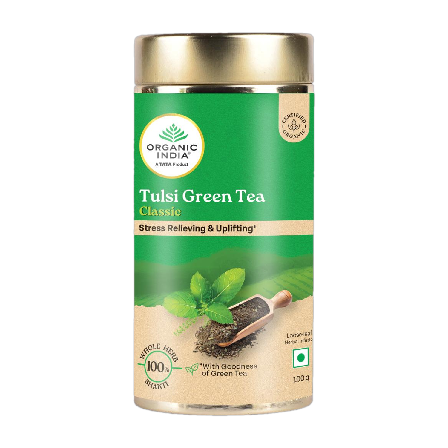 ORGANIC INDIA Tulsi Green Tea Tin