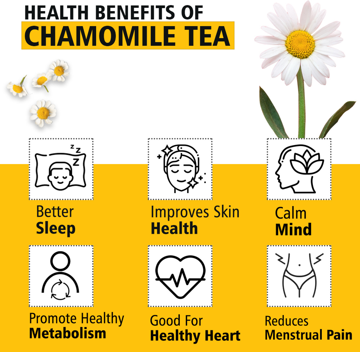 Image of NutroVally Chamomile Tea Combo for Stress Relief|100% Better Sleep & Relaxing Loose Leaves Chamomile Green Tea Bags Box