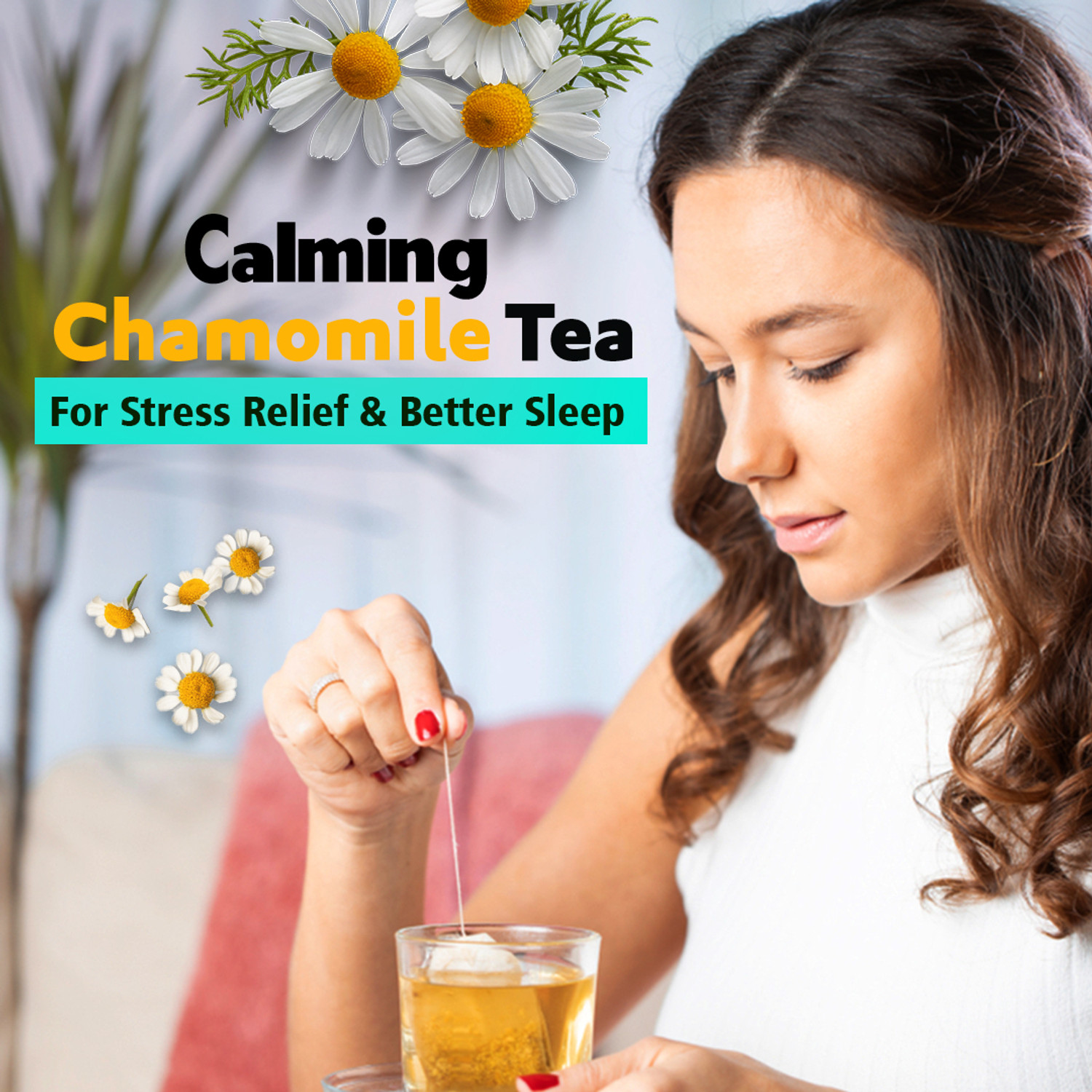 Image of NutroVally Chamomile Tea Combo for Stress Relief|100% Better Sleep & Relaxing Loose Leaves Chamomile Green Tea Bags Box