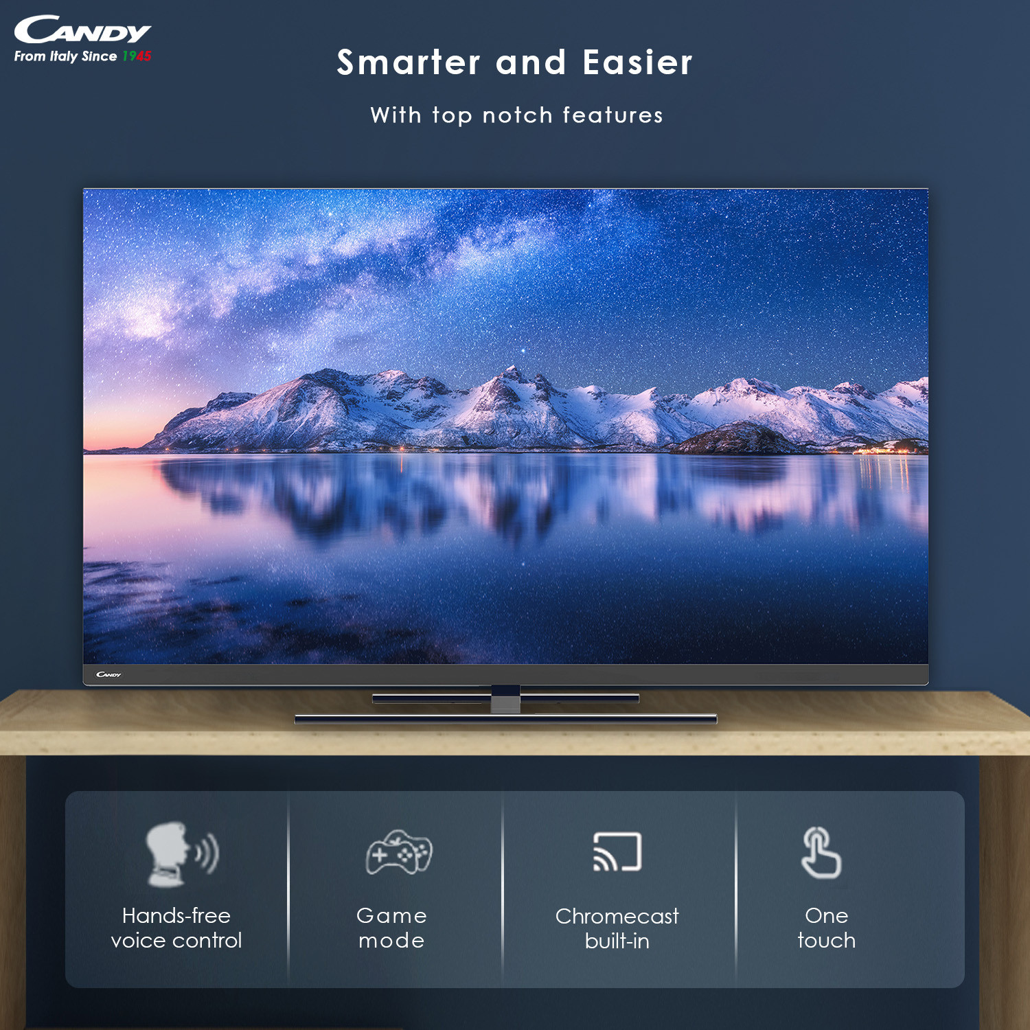 Image of CANDY 127 cm (50 inch) QLED Ultra HD (4K) Smart Google TV with Dolby Atmos & Dolby Vision (CA5060CQLED)