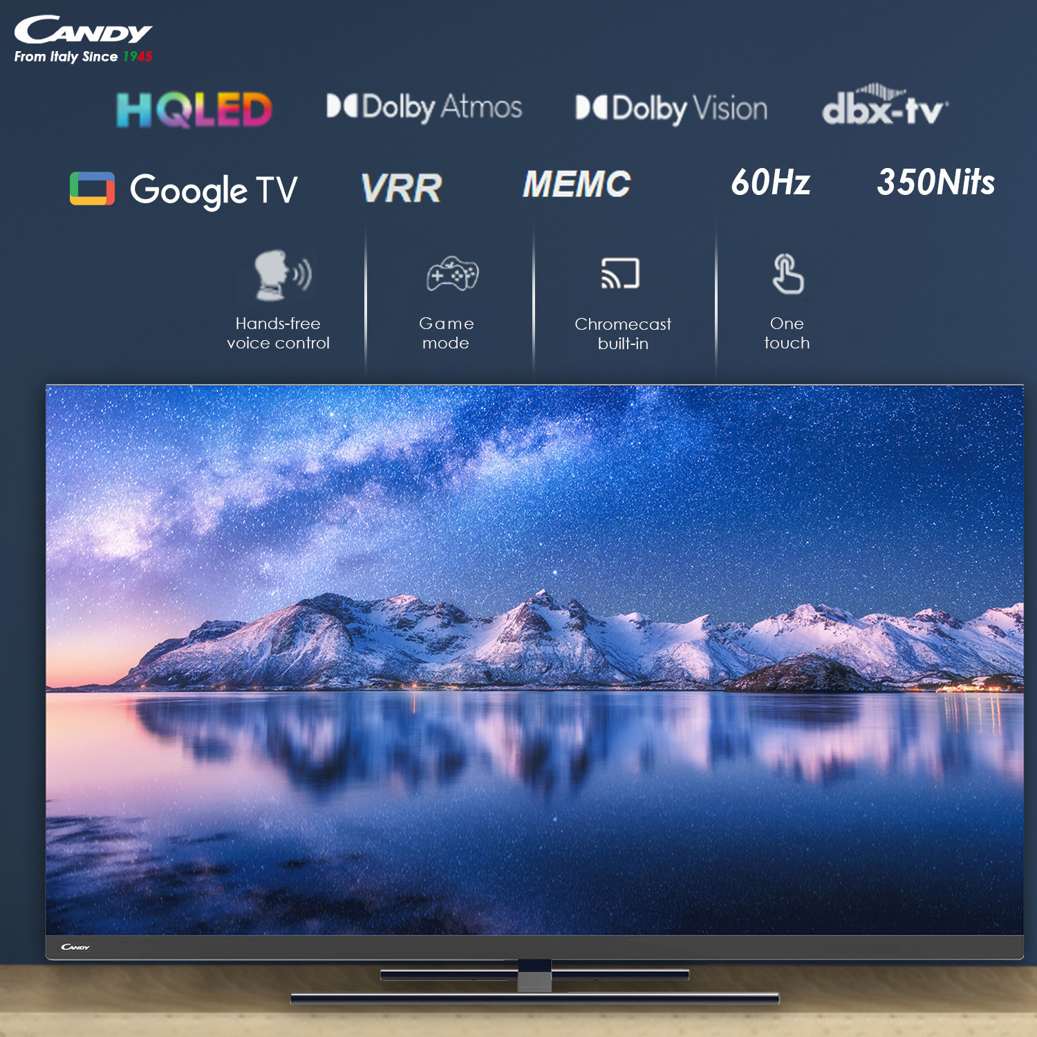 Image of CANDY 127 cm (50 inch) QLED Ultra HD (4K) Smart Google TV with Dolby Atmos & Dolby Vision (CA5060CQLED)