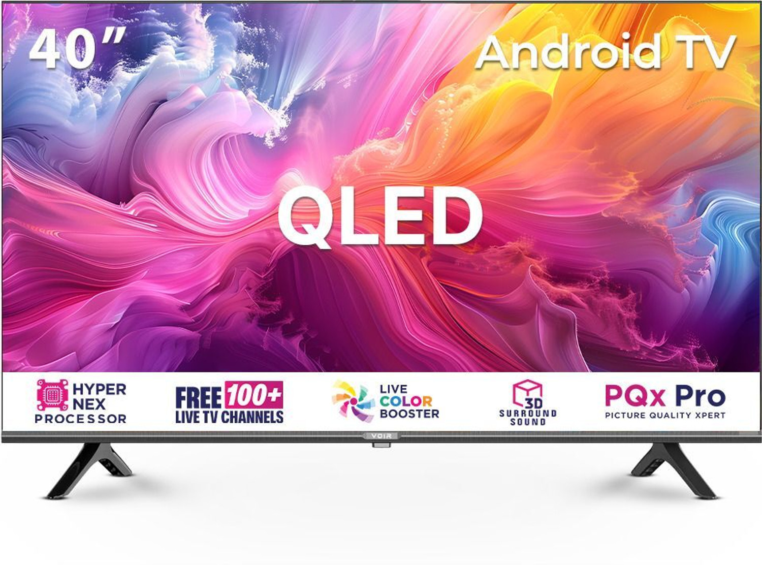 Image of VOIR 100 cm (40 inch) QLED HD Ready Smart Android TV with HD Ready QLED TV (VTQ40CF2EB)
