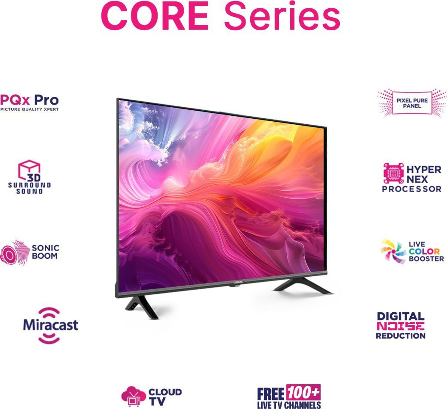 Image of VOIR 100 cm (40 inch) QLED HD Ready Smart Android TV with HD Ready QLED TV (VTQ40CF2EB)