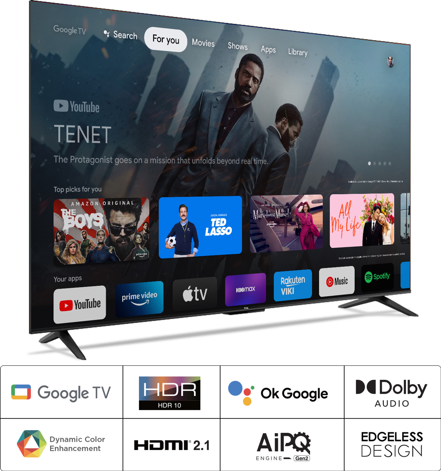Image of TCL P635 164 cm (65 inch) Ultra HD (4K) LED Smart Google TV with Dolby Audio & HDR10