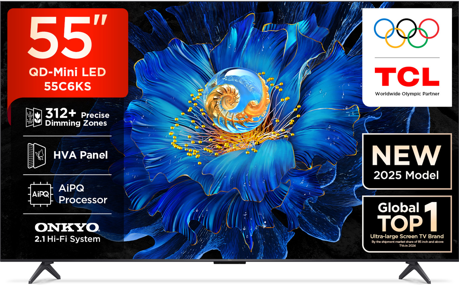 TCL C6KS 55" 4K Mini LED Smart TV – 312+ Dimming Zones