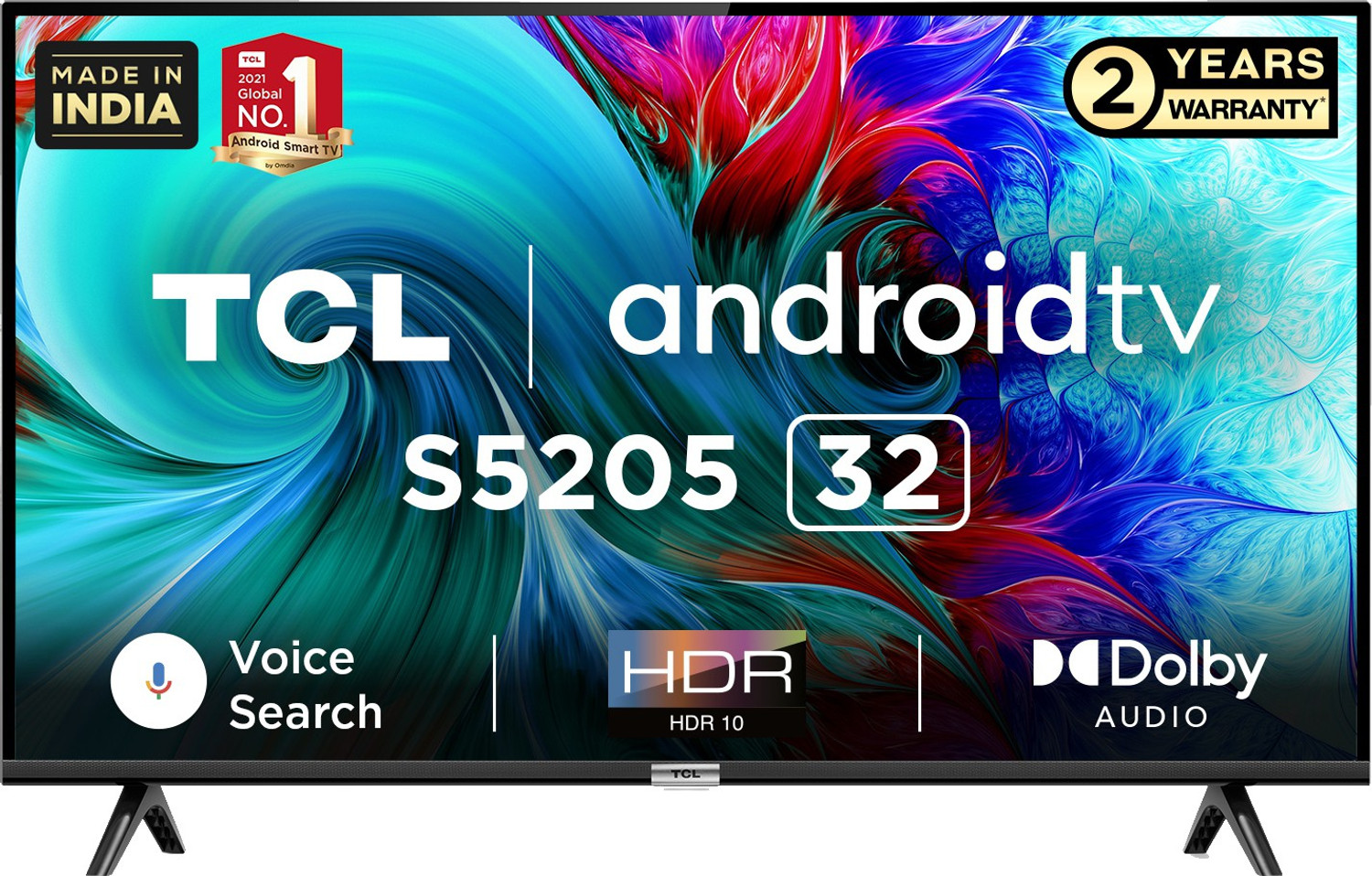 Image of TCL S5205 79.97 cm (32 inch) HD Ready LED Smart Android TV with | + HDR 10, AI-IN, T-cast, Bluetooth 5.0, Android 11- R | (32S5205)