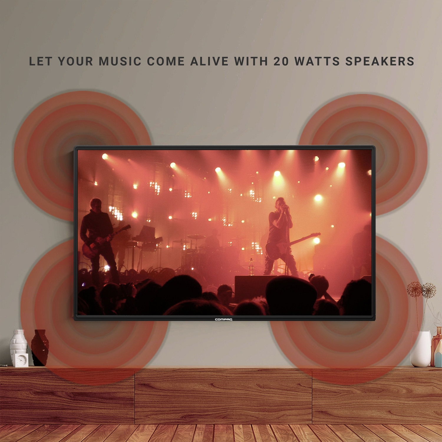 Image of Compaq 60 cm (24 inch) HD Ready LED TV with Wide Viewing Angle , CInema Zoom , 5 Sound Modes, Powerful Speakers, Noise Reduction