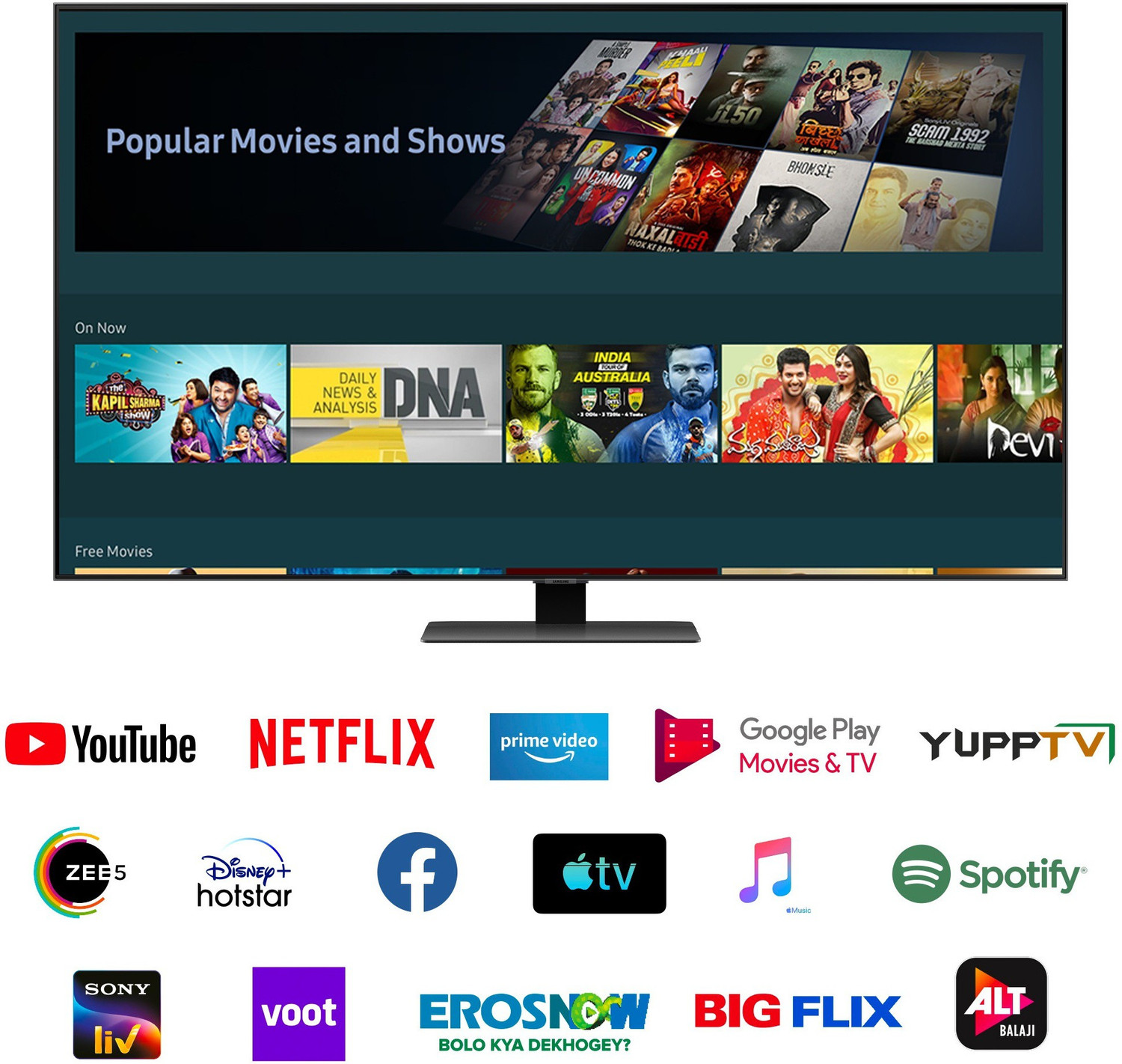 Image of Samsung Q80BAKL 163 cm (65 inch) QLED Ultra HD (4K) Smart Tizen TV