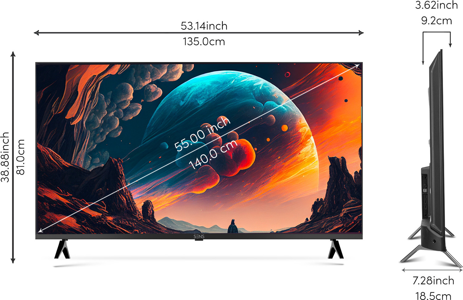 Image of SENS Pikaso 140 cm (55 inch) Ultra HD (4K) LED Smart Android TV