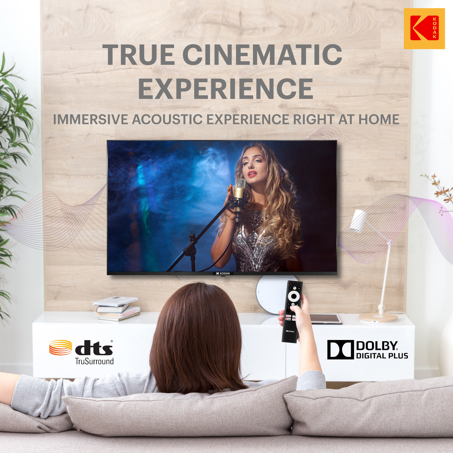 Image of KODAK CA Series 139 cm (55 inch) Ultra HD (4K) LED Smart Android TV with Dolby Digital Plus & DTS TruSurround (55CA0909)
