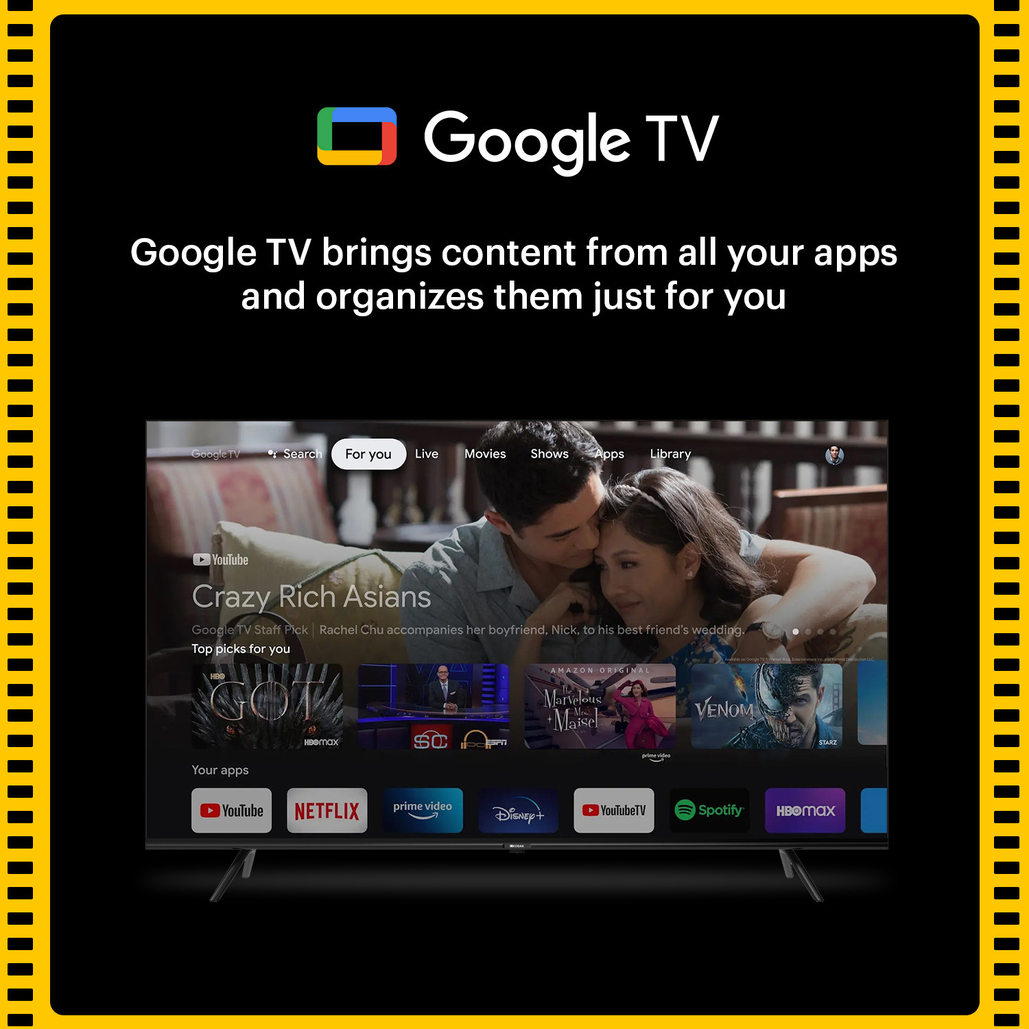 Image of KODAK 126 cm (50 inch) QLED Ultra HD (4K) Smart Google TV with Dolby Atmos | HDR 10 | 40W Sound Output | DTS Trusurround | Google Assistant | Dual Band Wi-Fi