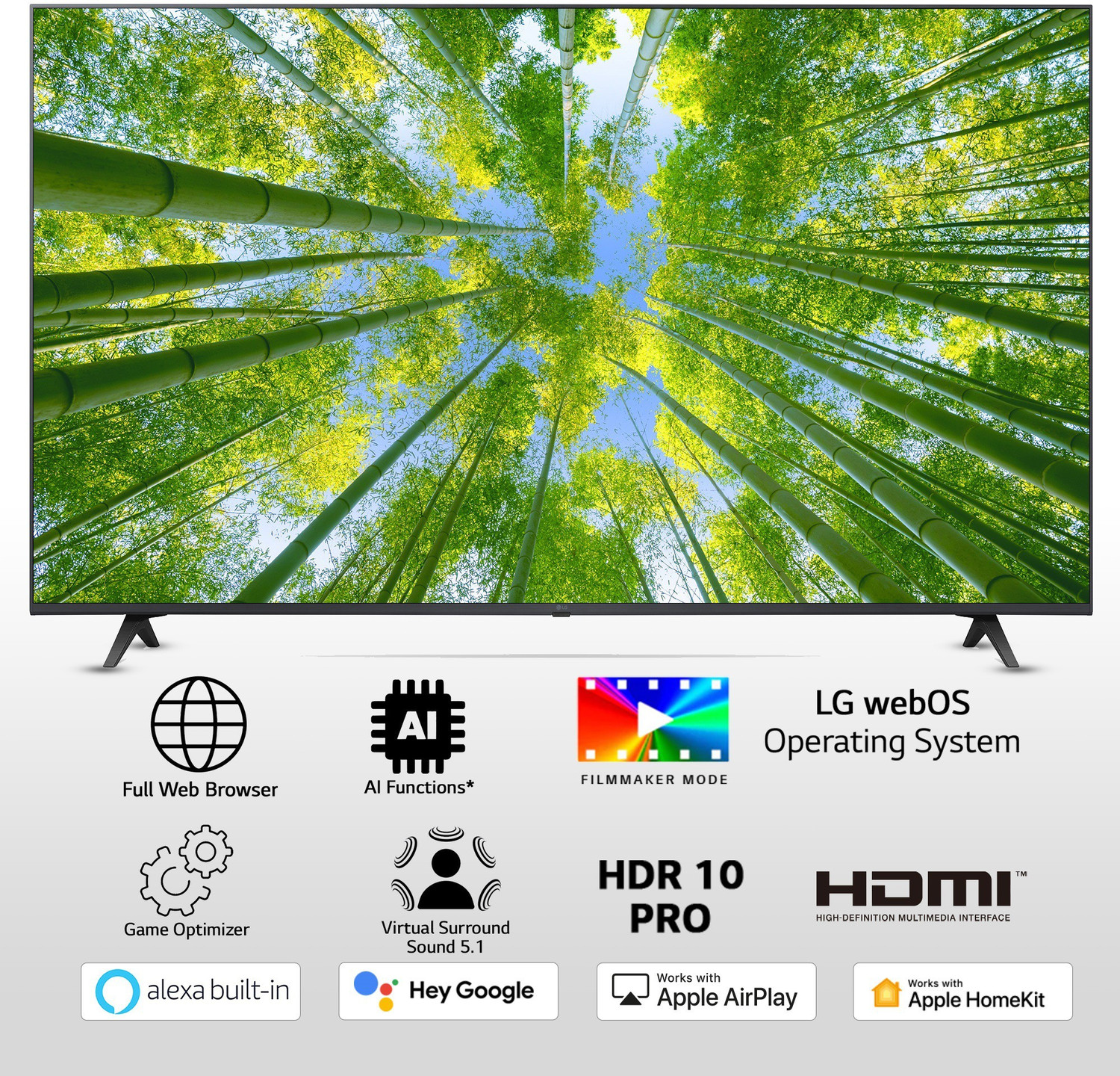 Image of LG UQ8020 108 cm (43 inch) Ultra HD (4K) LED Smart WebOS TV with ThinQ AI, Filmmaker Mode & Magic Remote Control