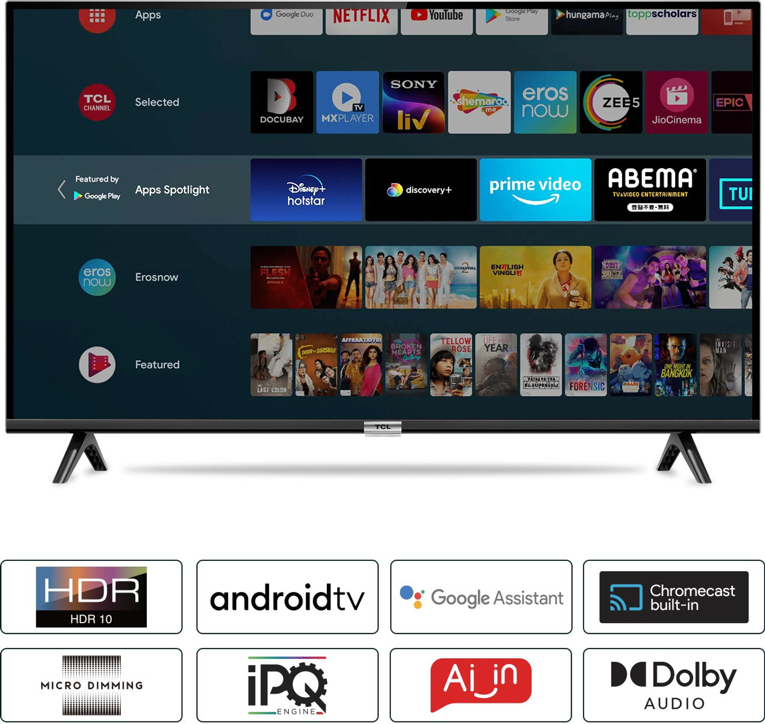 Image of TCL S5205 79.97 cm (32 inch) HD Ready LED Smart Android TV with | + HDR 10, AI-IN, T-cast, Bluetooth 5.0, Android 11- R | (32S5205)