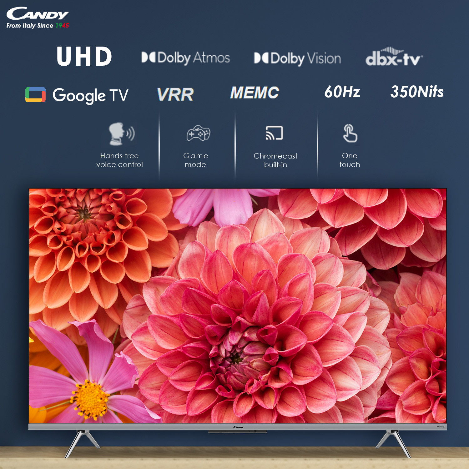 Image of CANDY 139 cm (55 inch) Ultra HD (4K) LED Smart Google TV with Dolby Atmos & Dolby Vision