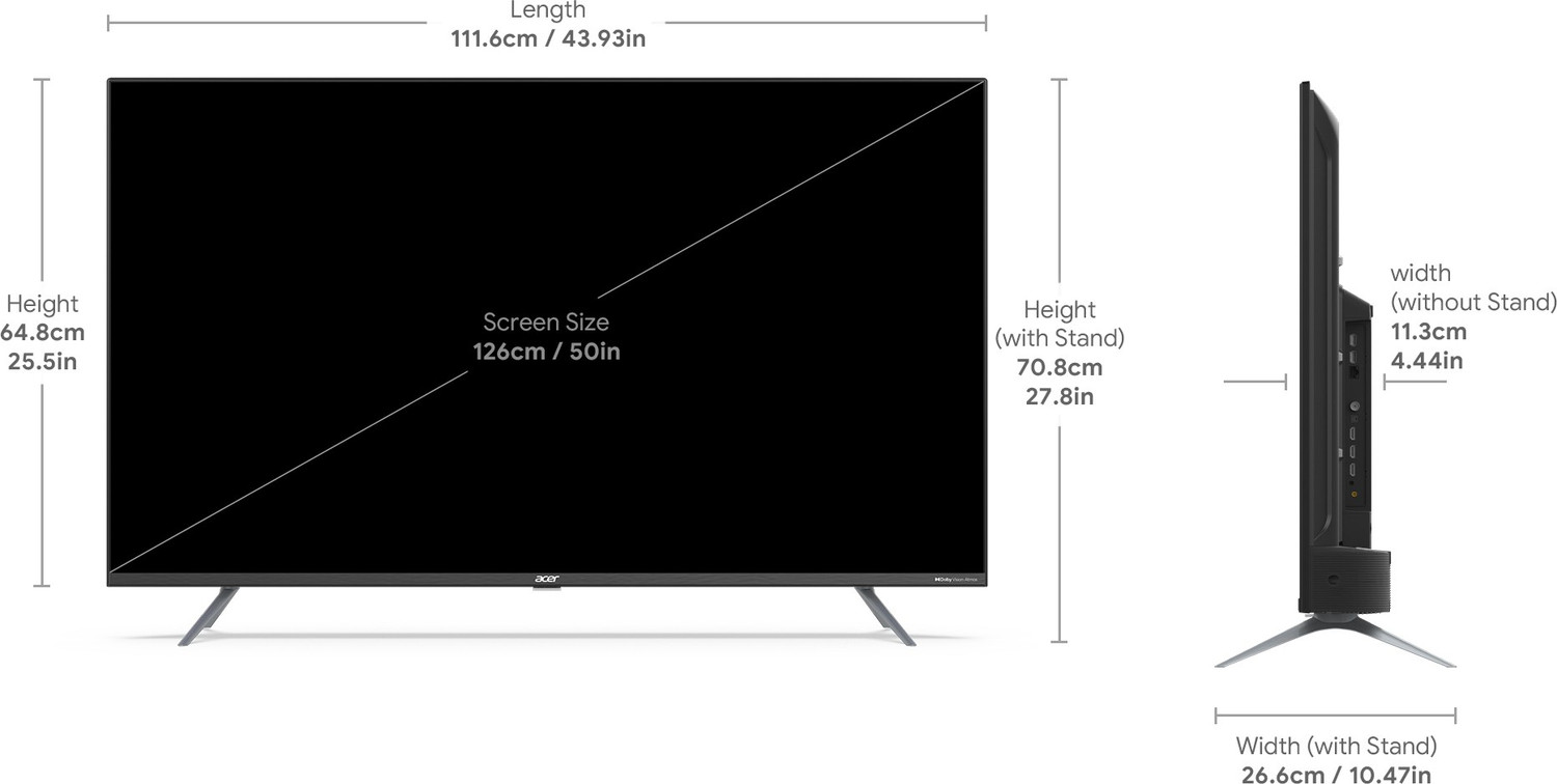 Image of Acer 127 cm (50 inch) Ultra HD (4K) LED Smart Android TV with Android 11, Dolby Vision-Atmos, 60W HiFi Speakers
