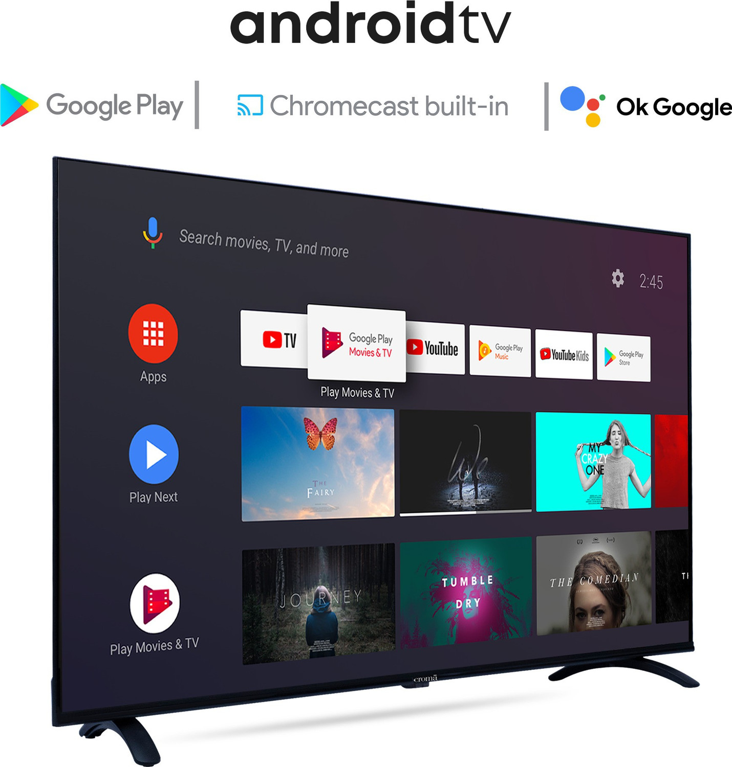 Image of Croma 109 cm (43 inch) Ultra HD (4K) LED Smart Android TV