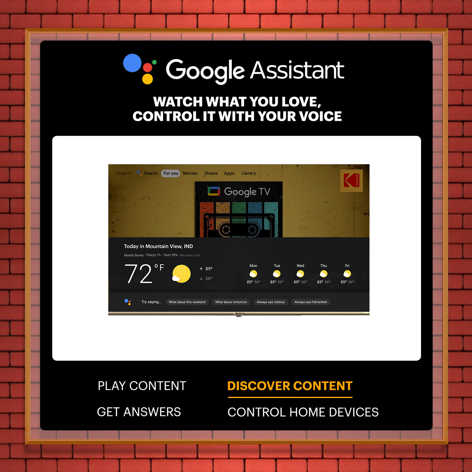 Image of KODAK 164 cm (65 inch) Ultra HD (4K) LED Smart Google TV with Dolby Atmos and Dolby Vision 65CAPRO5099 (65CAPRO5099)