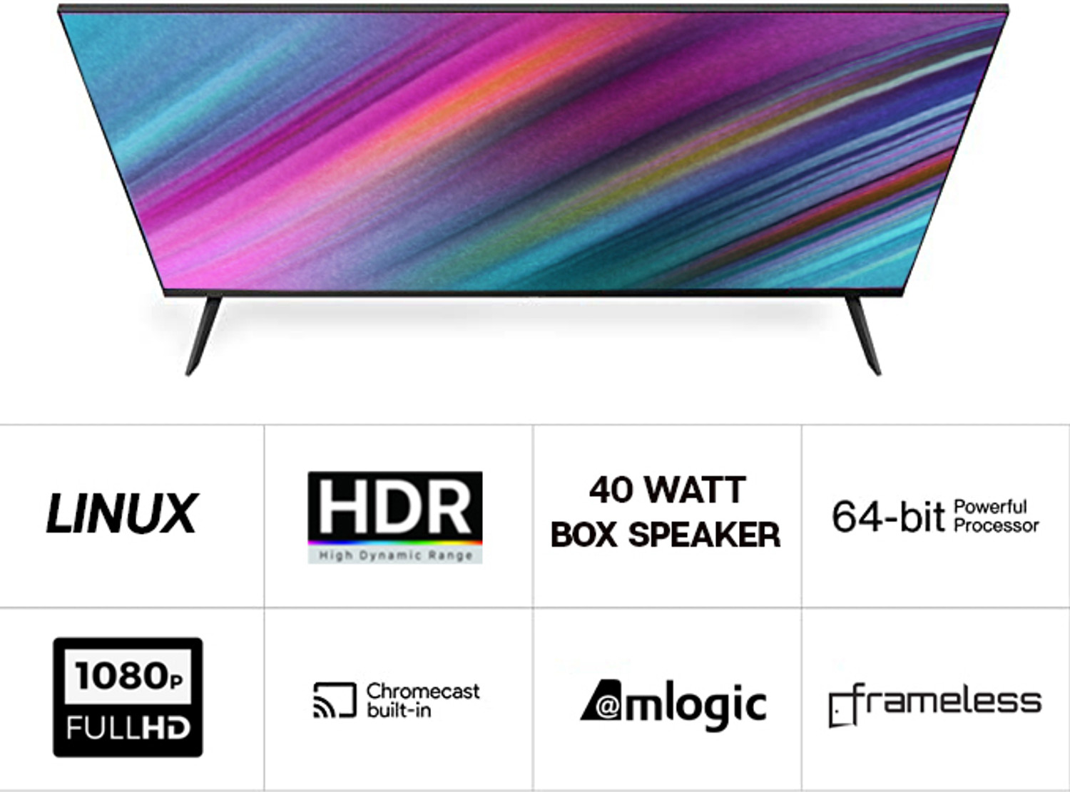 Image of Dyanora Sigma 108 cm (43 inch) Full HD LED Smart Linux TV with 40 Watt Box Speakers & Bezel-Less Design