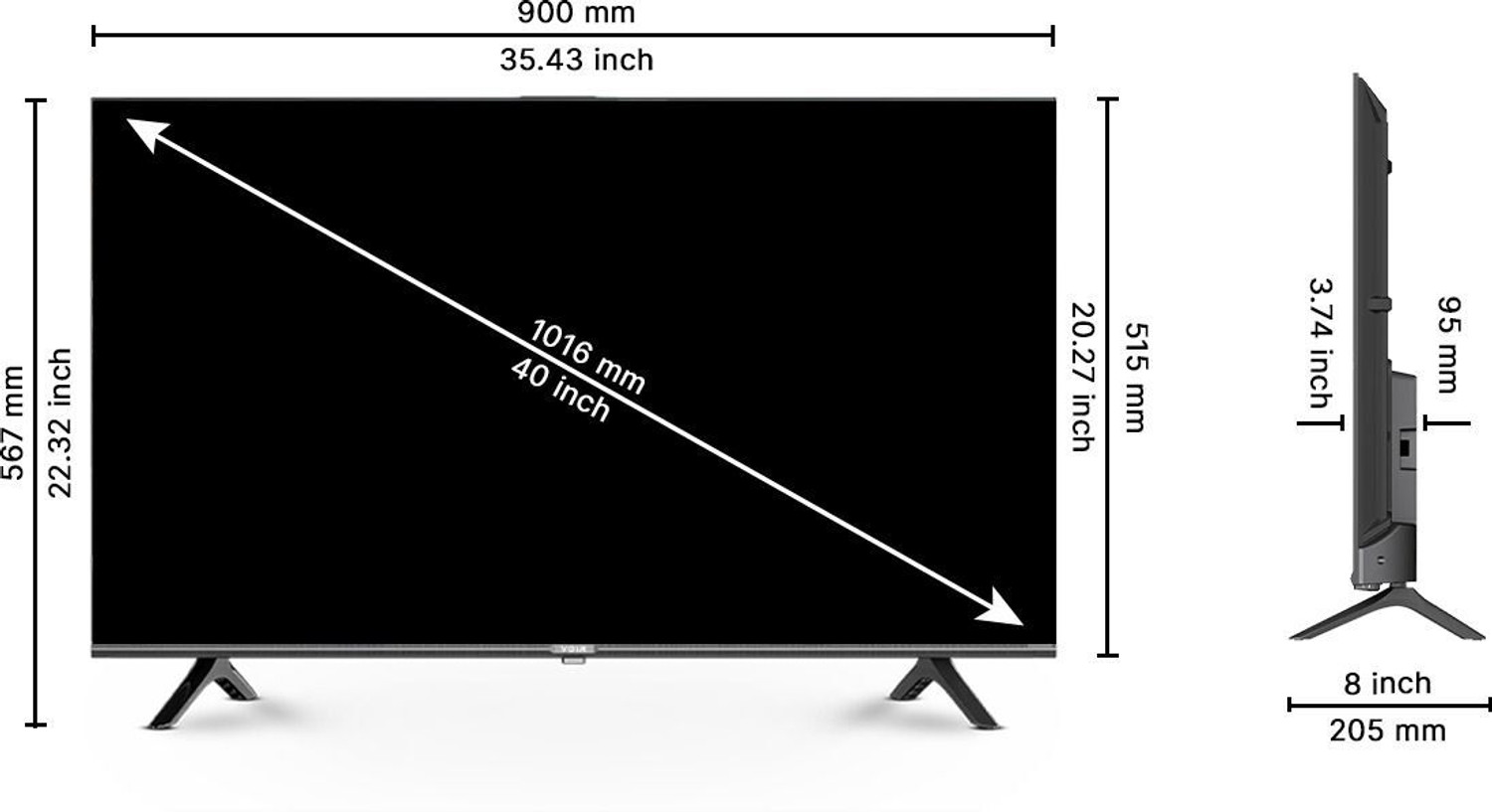 Image of VOIR 100 cm (40 inch) QLED HD Ready Smart Android TV with HD Ready QLED TV (VTQ40CF2EB)