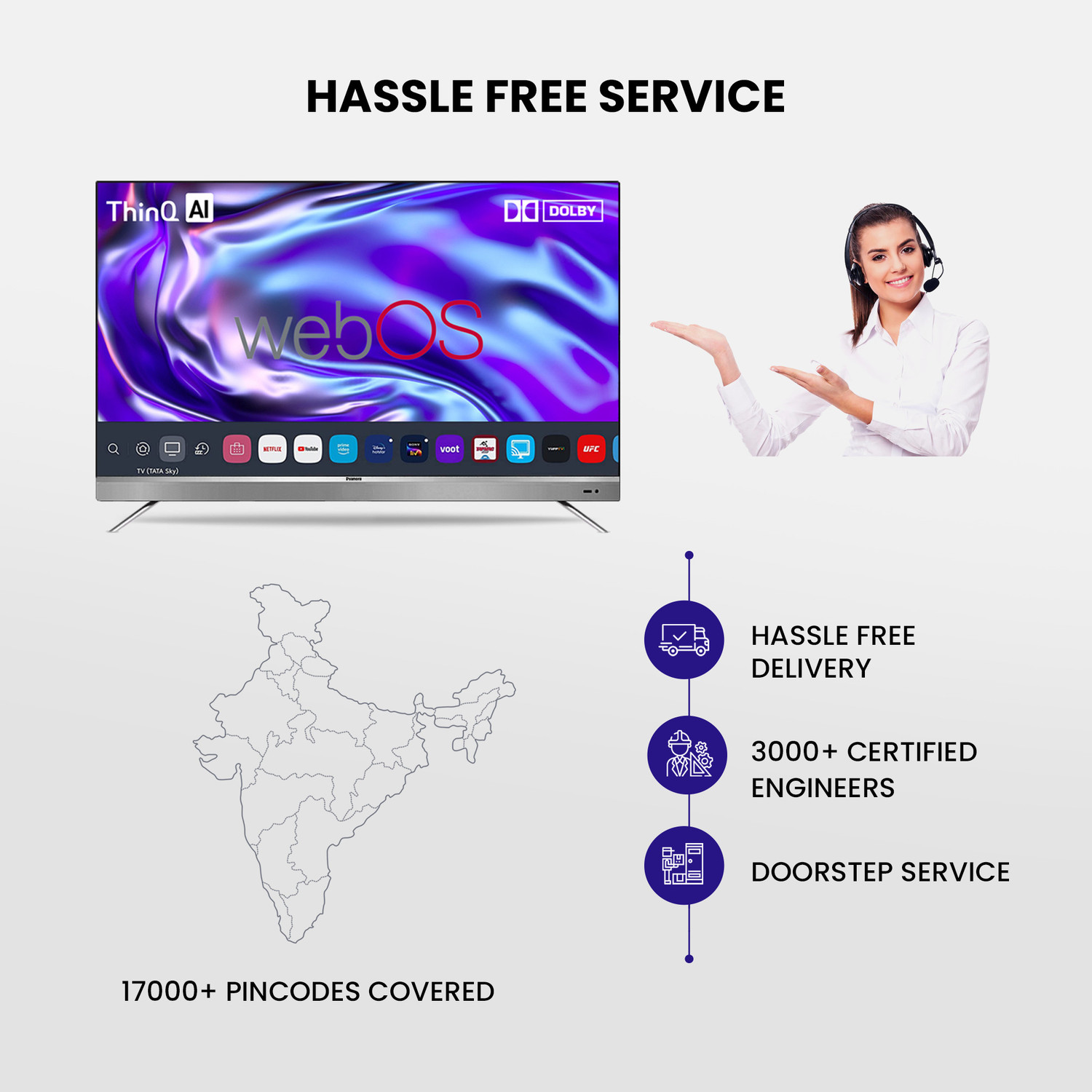 Image of Dyanora 109 cm (43 inch) Ultra HD (4K) LED Smart WebOS TV with HDR 10, Micro Dimming, Noise Reduction, Dolby Surround Sound (DY-LD43U1S)