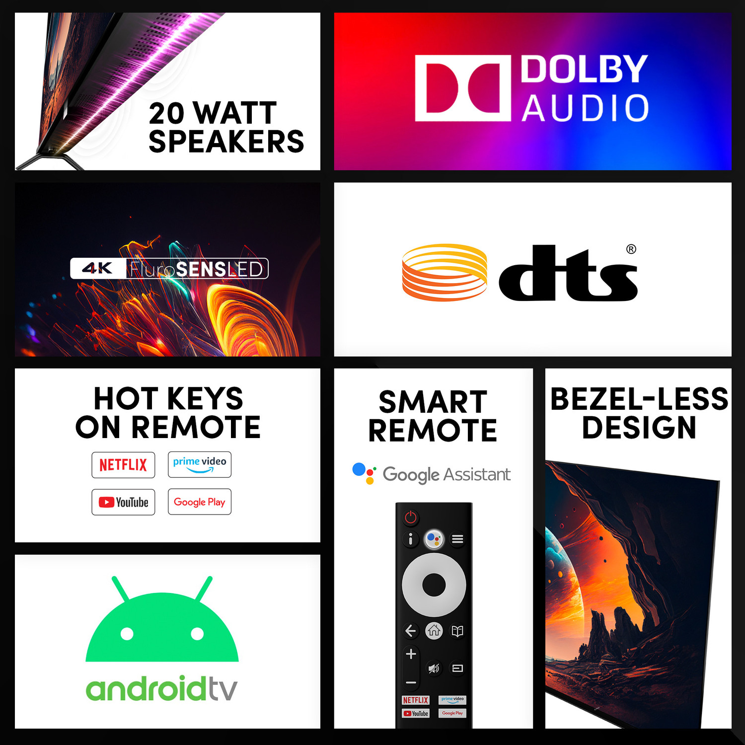 Image of SENS Pikaso 140 cm (55 inch) Ultra HD (4K) LED Smart Android TV