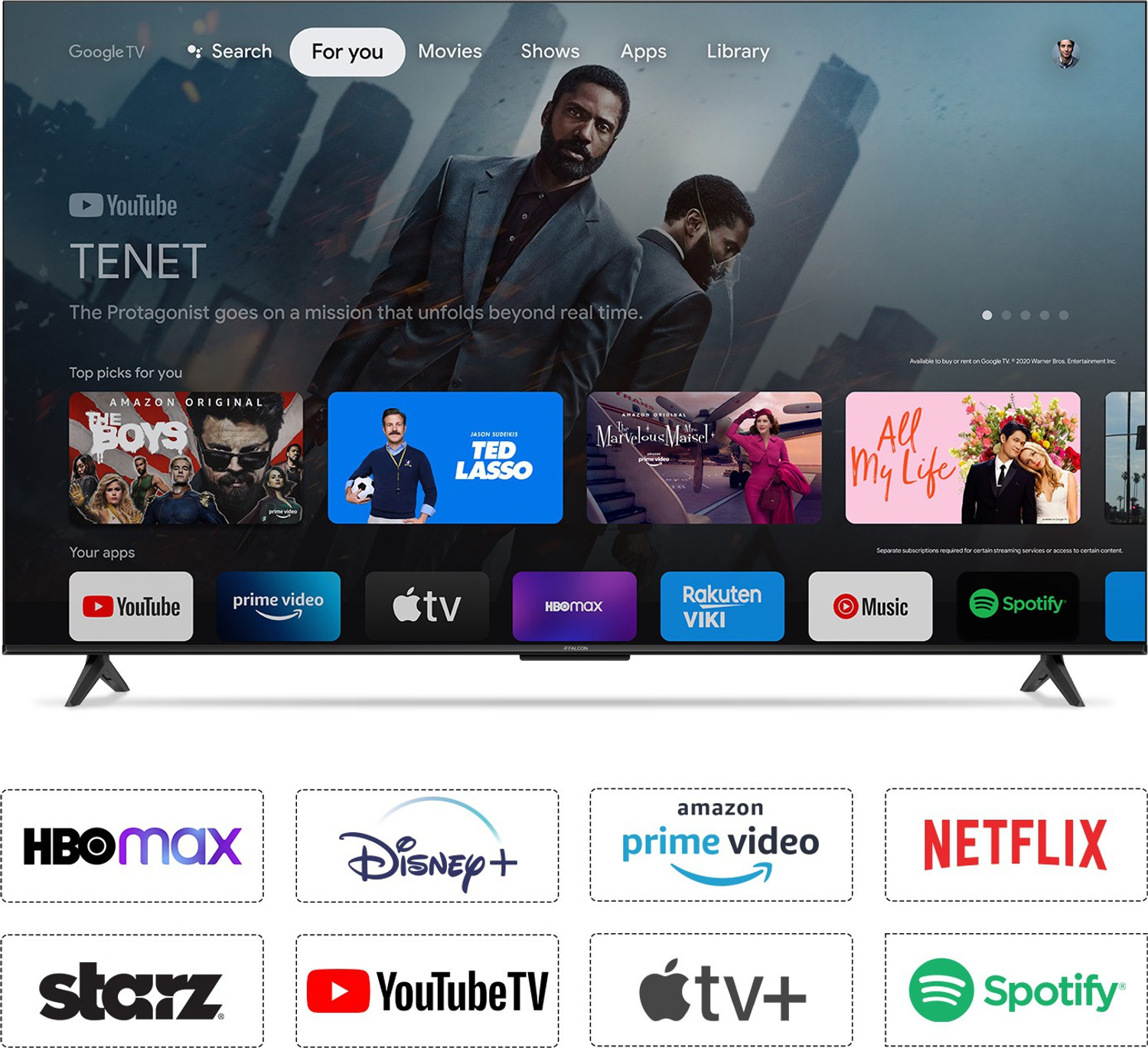 Image of iFFALCON by TCL U62 164 cm (65 inch) Ultra HD (4K) LED Smart Google TV with 24W Dolby Audio, HDR10 and Bezel-Less Design