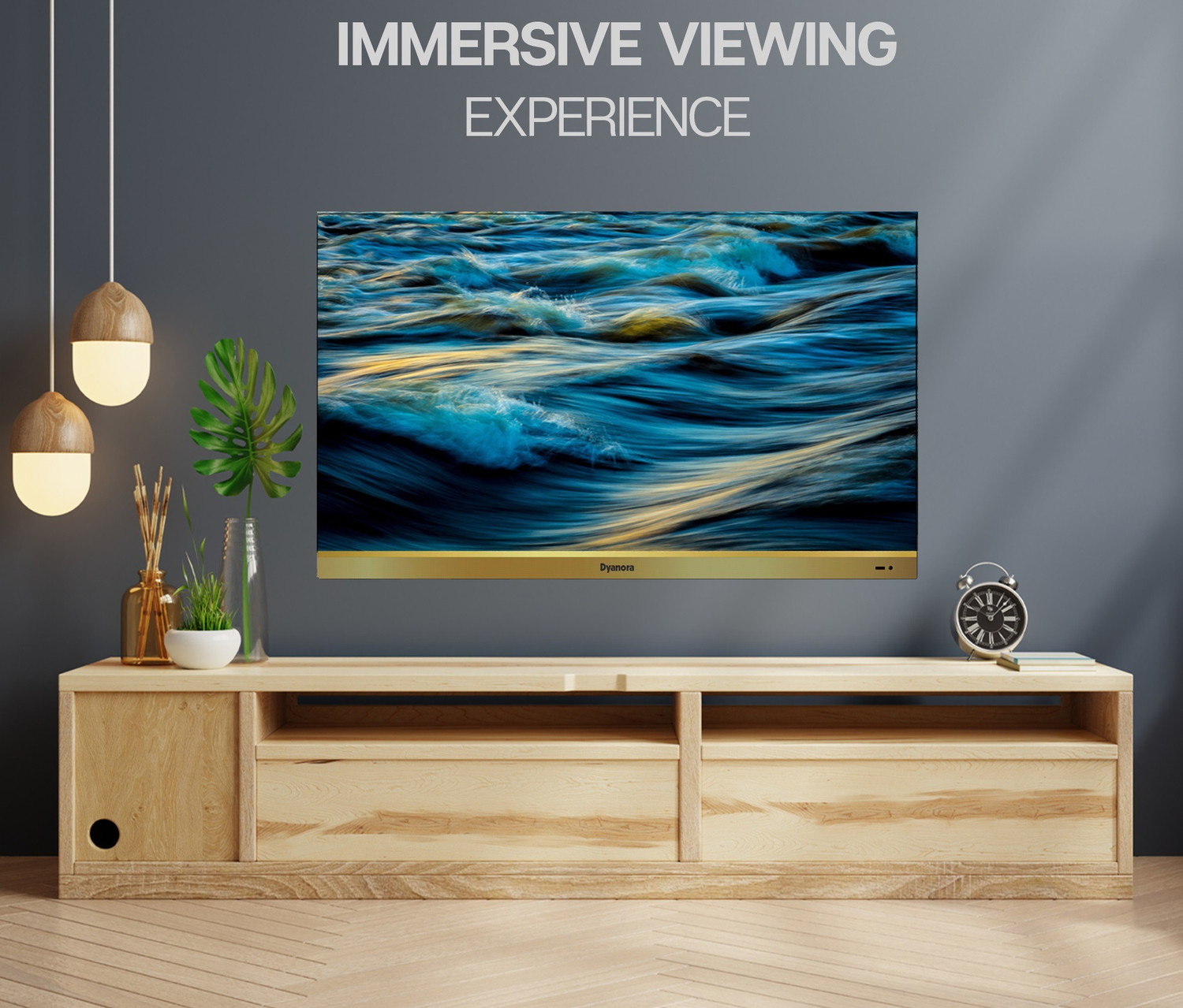 Image of Dyanora OMEGA 165 cm (65 inch) Ultra HD (4K) LED Smart Android TV with HDR 10, 60 Watt Dolby Surround Sound, Ultra Thin Frameless Design