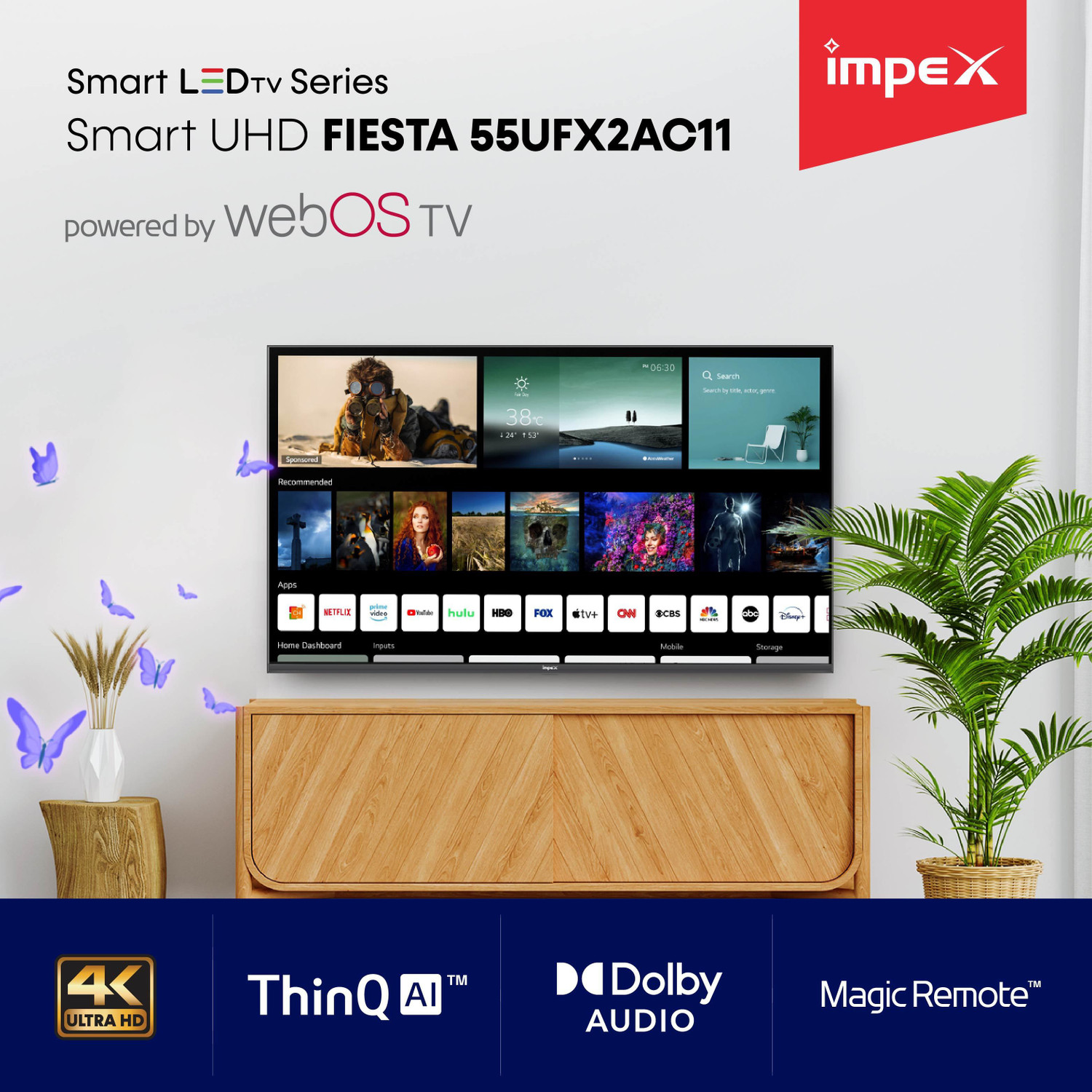 Image of IMPEX FIESTA Dolby Audio 139 cm (55 inch) Ultra HD (4K) LED Smart WebOS TV