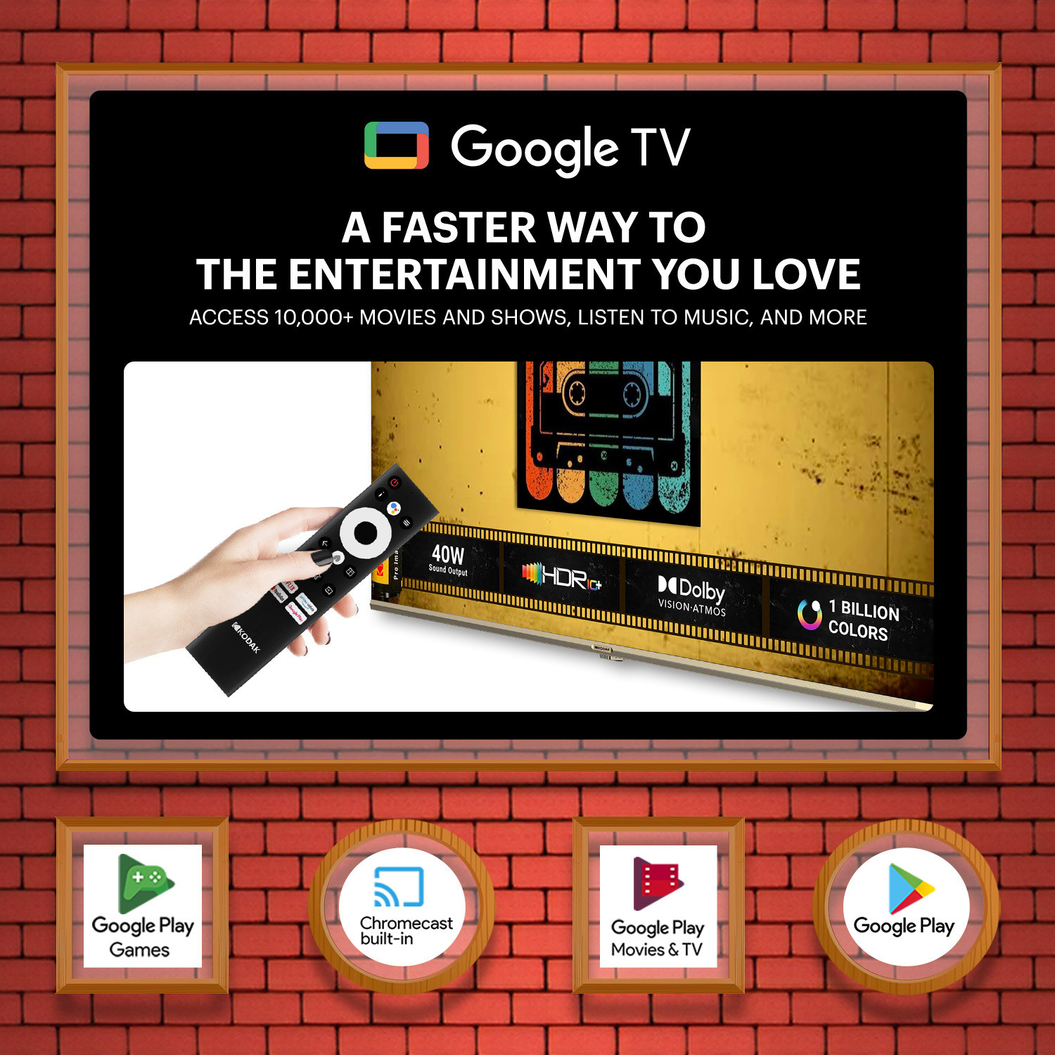 Image of KODAK 164 cm (65 inch) Ultra HD (4K) LED Smart Google TV with Dolby Atmos and Dolby Vision 65CAPRO5099 (65CAPRO5099)