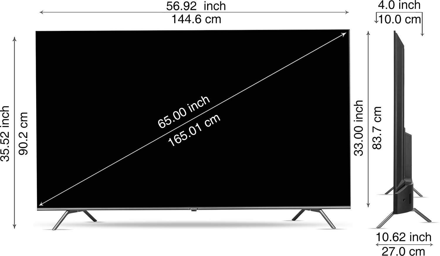 Image of Sansui 165 cm (65 inch) QLED Ultra HD (4K) Smart Google TV with IPS Display Zen Panel Dolby Vision & Atmos Filmmaker Mode