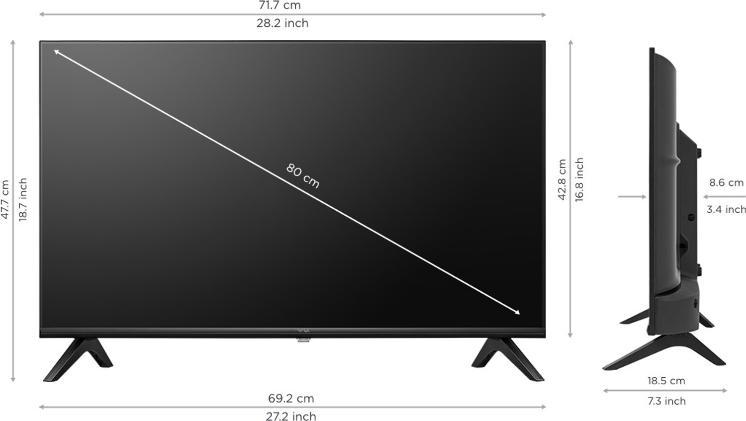 Image of Vu Premium TV 80 cm (32 inch) HD Ready LED Smart Linux TV with Bezel-Less Frame