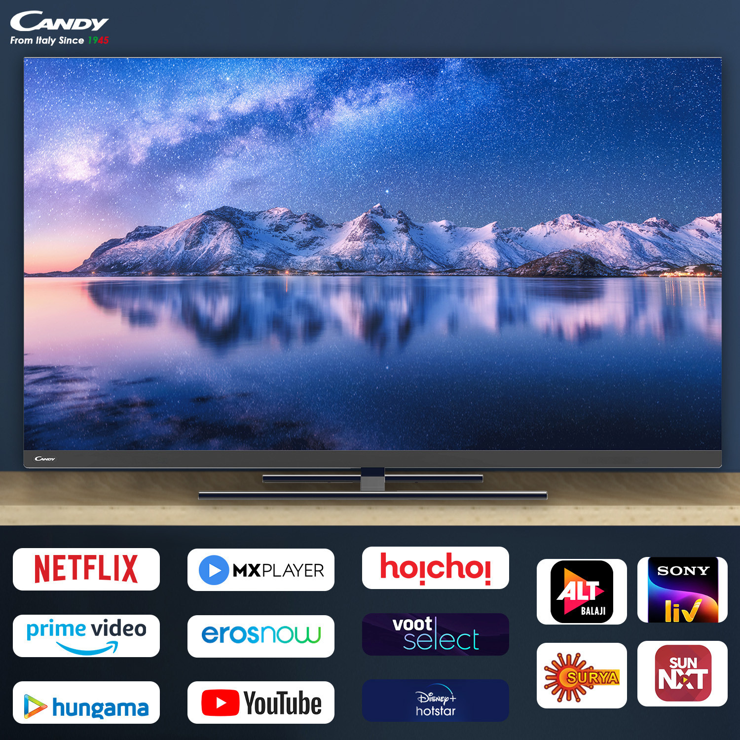 Image of CANDY 127 cm (50 inch) QLED Ultra HD (4K) Smart Google TV with Dolby Atmos & Dolby Vision (CA5060CQLED)