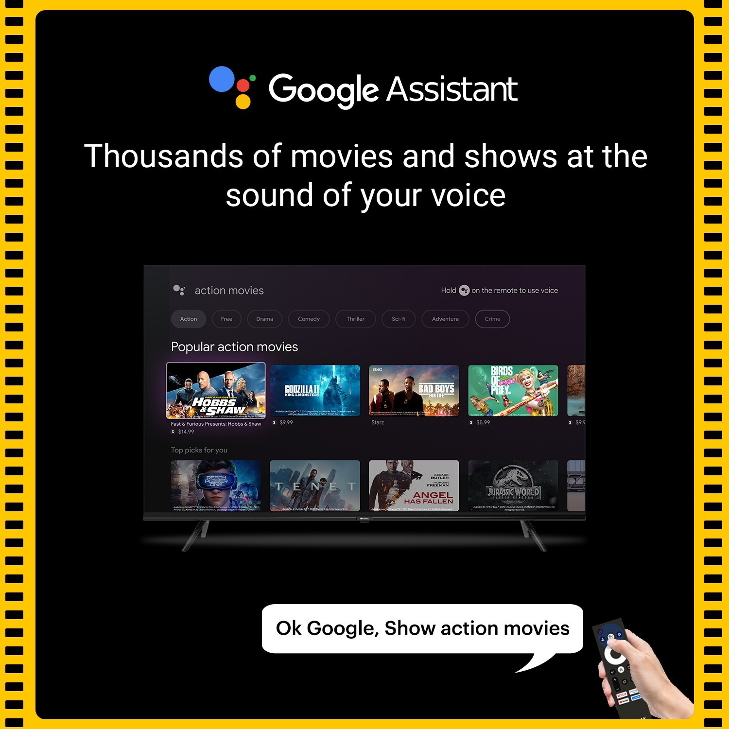 Image of KODAK 126 cm (50 inch) QLED Ultra HD (4K) Smart Google TV with Dolby Atmos | HDR 10 | 40W Sound Output | DTS Trusurround | Google Assistant | Dual Band Wi-Fi