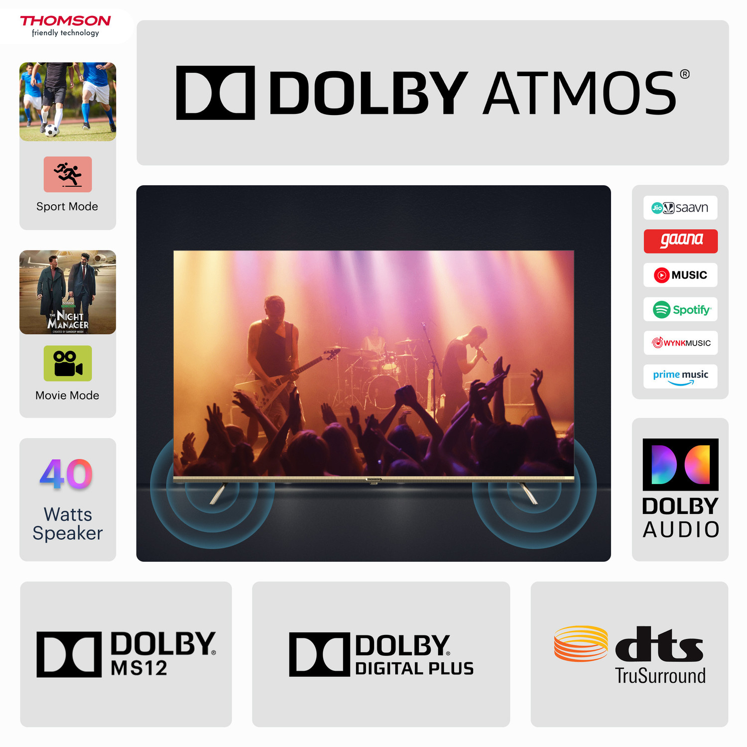 Image of Thomson 164 cm (65 inch) Ultra HD (4K) LED Smart Google TV with Dolby Vision & Atmos