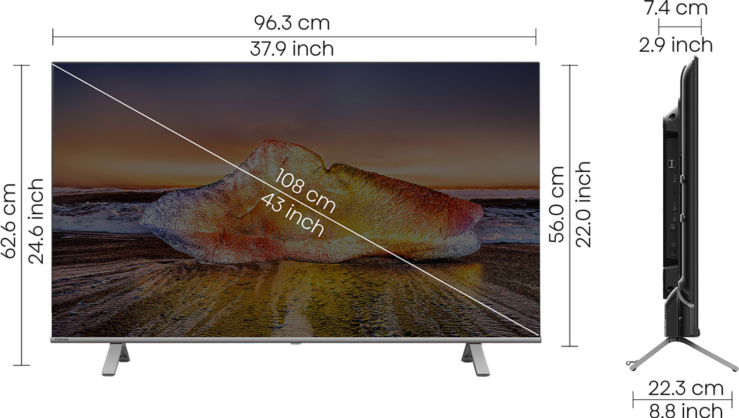 Image of TOSHIBA C350MP 108 cm (43 inch) Ultra HD (4K) LED Smart Google TV with Dolby Vision and Engine