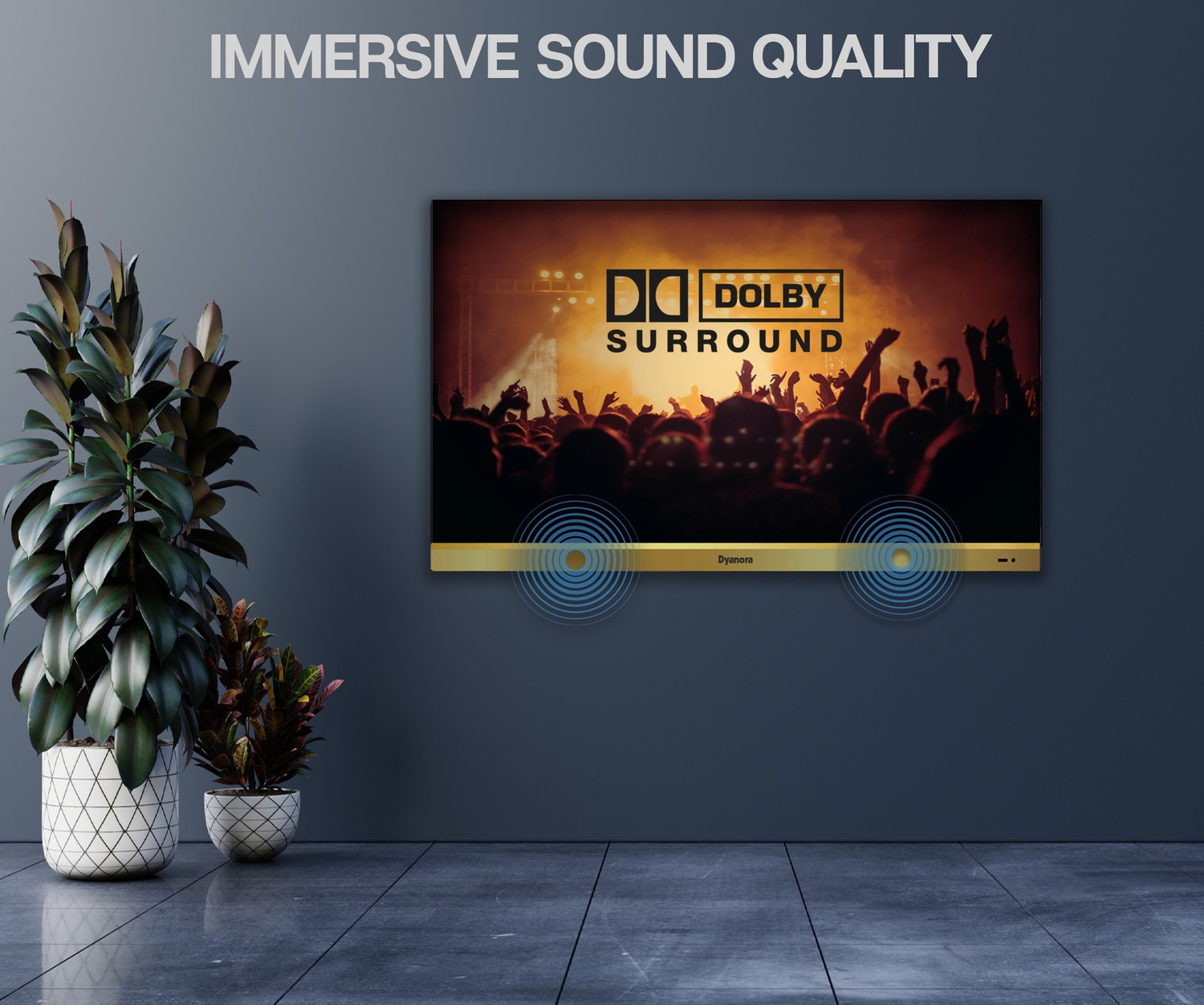 Image of Dyanora OMEGA 165 cm (65 inch) Ultra HD (4K) LED Smart Android TV with HDR 10, 60 Watt Dolby Surround Sound, Ultra Thin Frameless Design