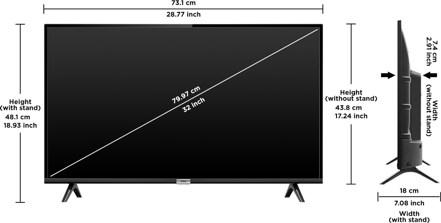 Image of TCL S5205 79.97 cm (32 inch) HD Ready LED Smart Android TV with | + HDR 10, AI-IN, T-cast, Bluetooth 5.0, Android 11- R | (32S5205)