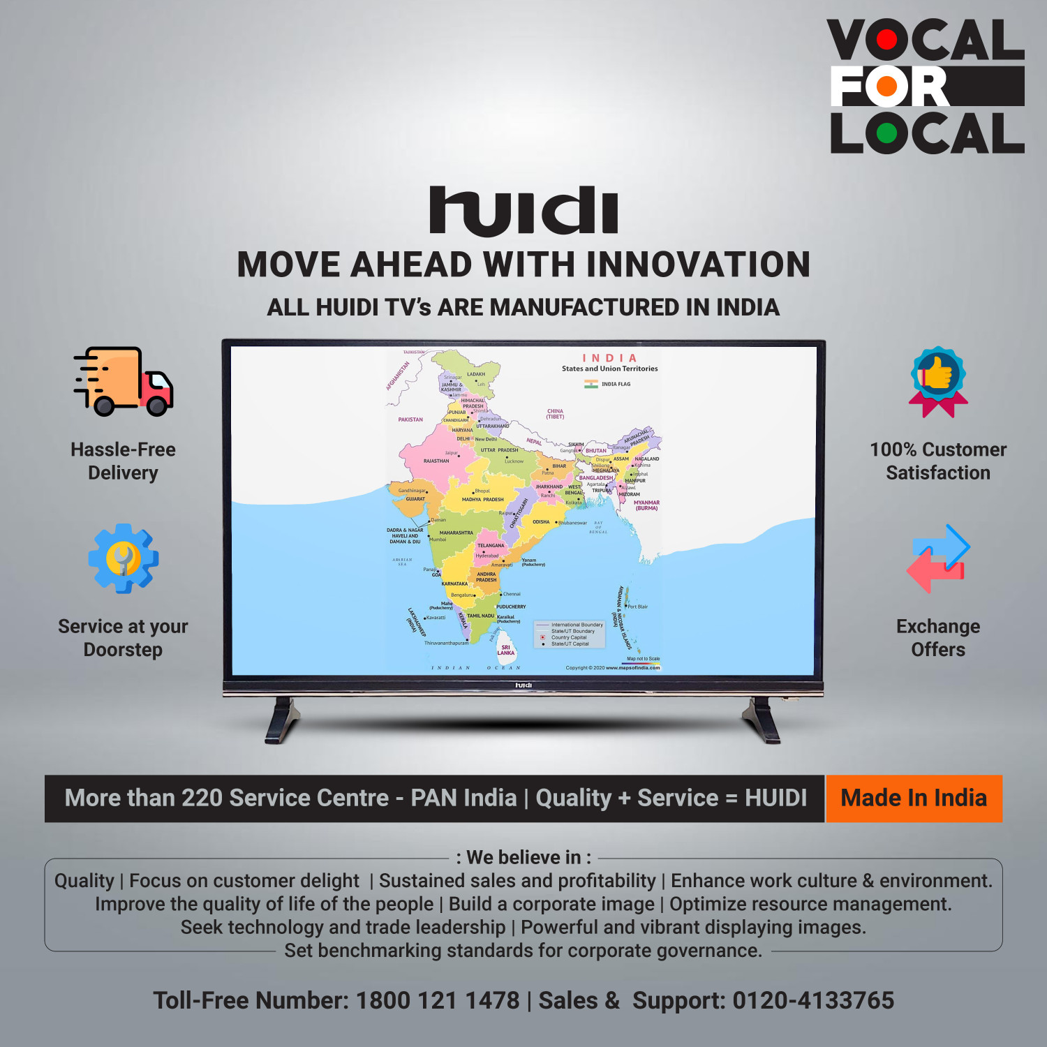 Image of HUIDI 140 cm (55 inch) Ultra HD (4K) LED Smart Android Based TV