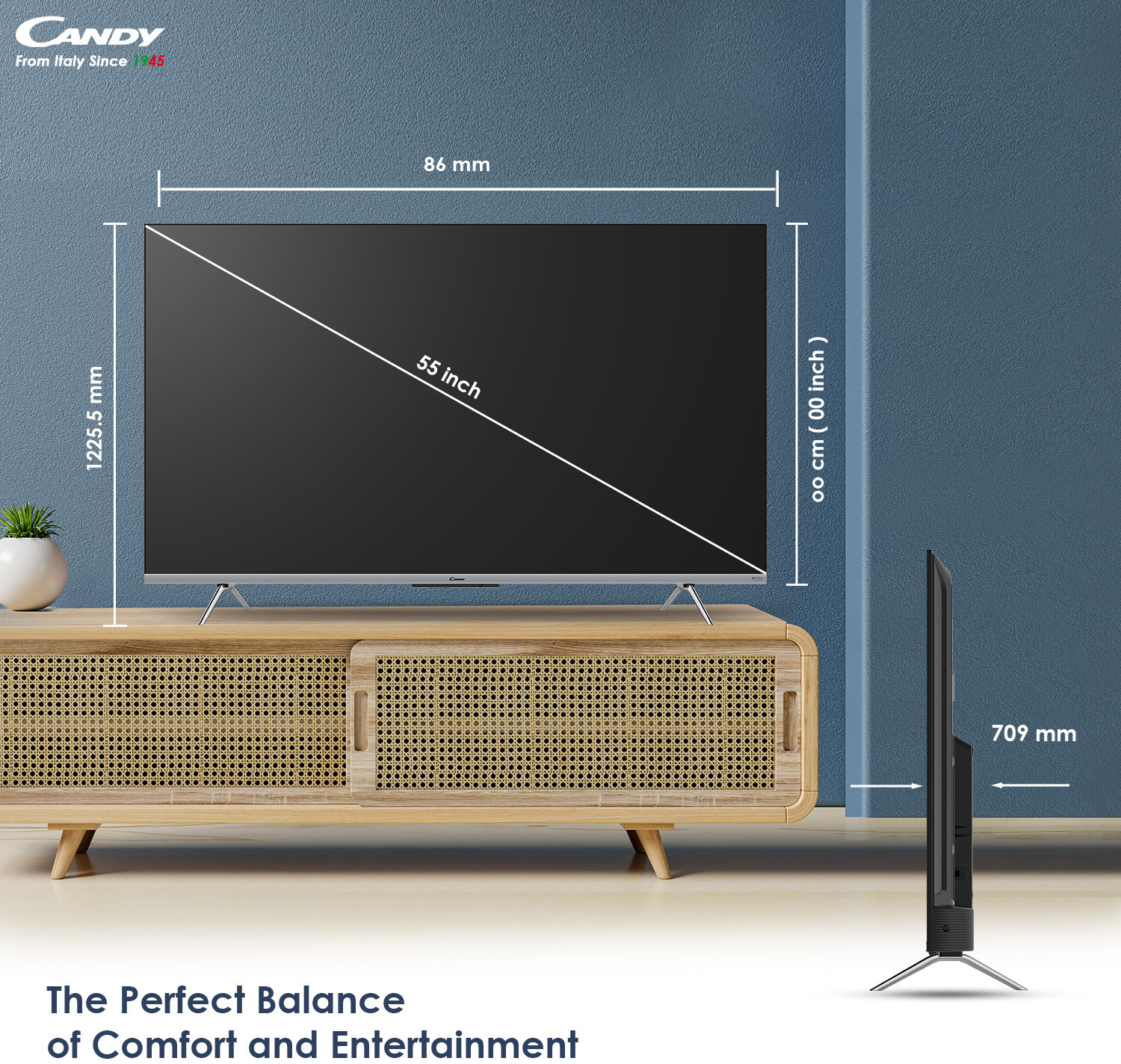 Image of CANDY 139 cm (55 inch) Ultra HD (4K) LED Smart Google TV with Dolby Atmos & Dolby Vision