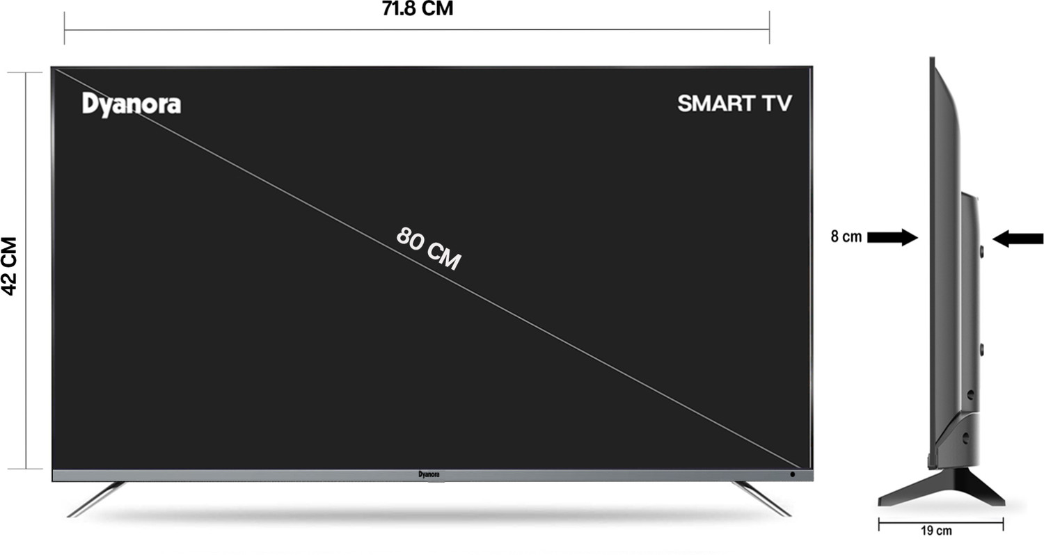 Image of Dyanora Sigma 80 cm (32 Inch) HD Ready LED Smart Linux TV with 30 Watt Box Speakers & Bezel-Less Design (DY-LD32H4S)