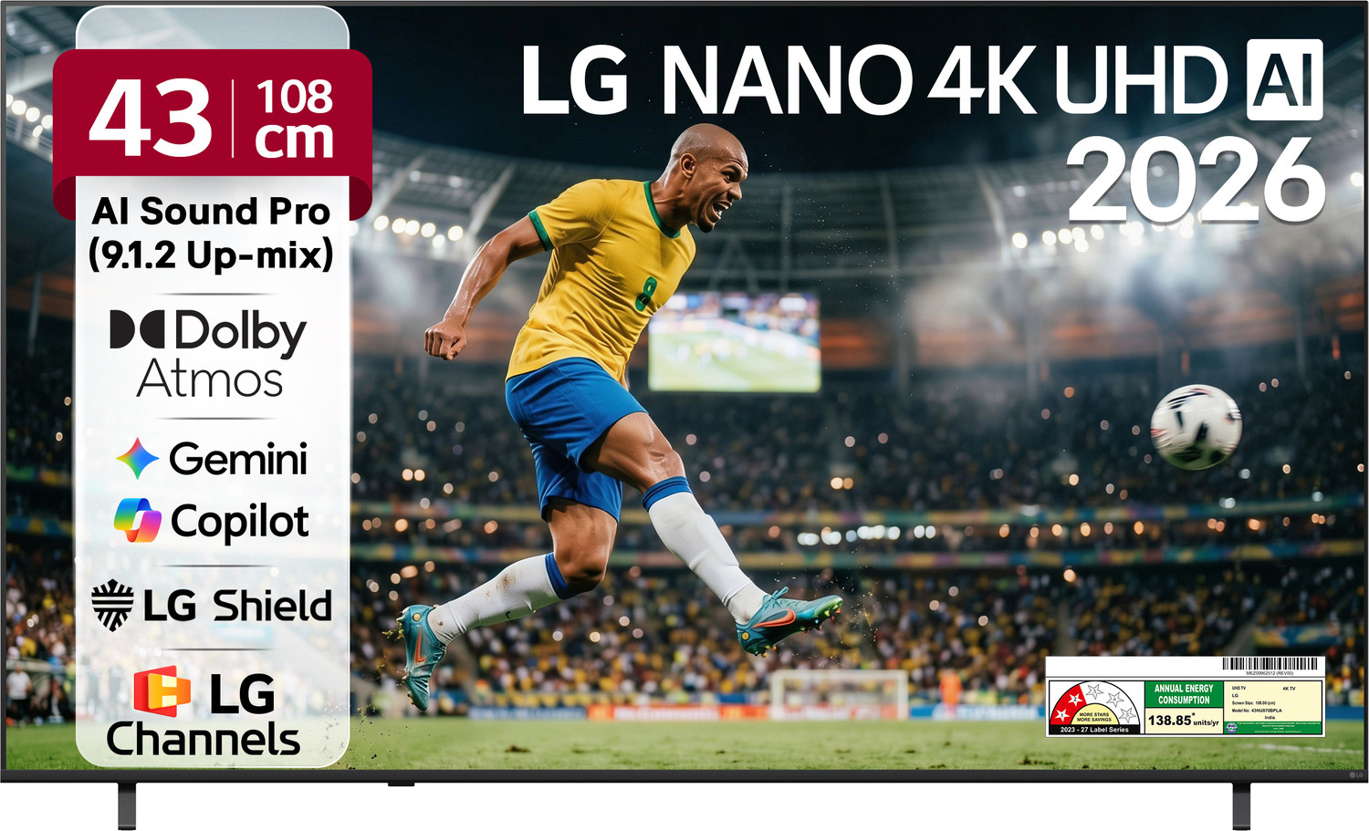 AI NANO NU87 108 cm (43 inch) Ultra HD (4K) LED Smart WebOS TV 2026 Ed