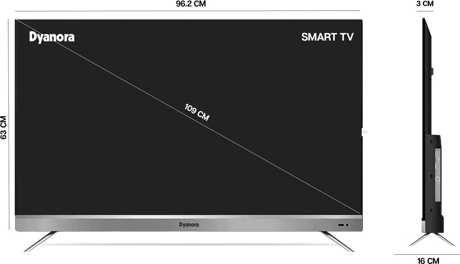 Image of Dyanora 109 cm (43 inch) Ultra HD (4K) LED Smart WebOS TV with HDR 10, Micro Dimming, Noise Reduction, Dolby Surround Sound (DY-LD43U1S)